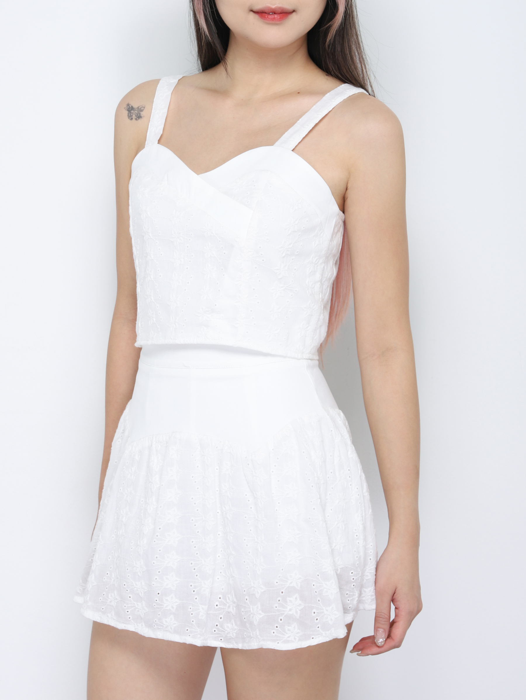 Sleeveless Top With Skirt Pant Set 34826