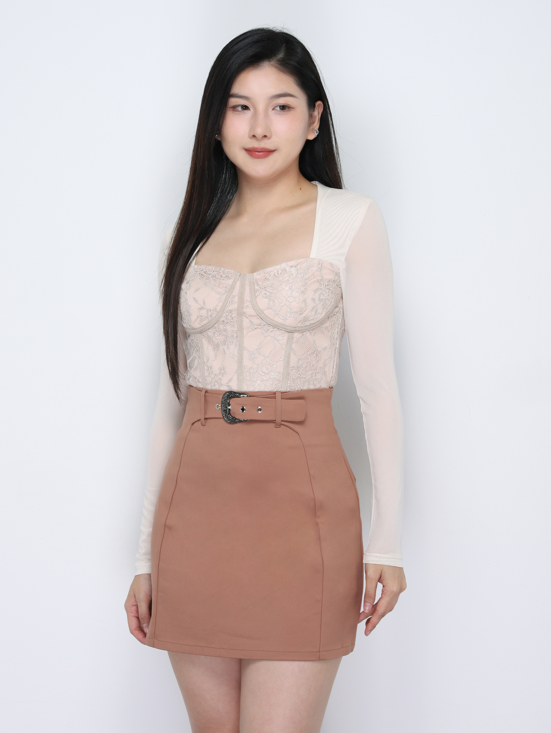 High Waist With Belt Skirt Pants 34854