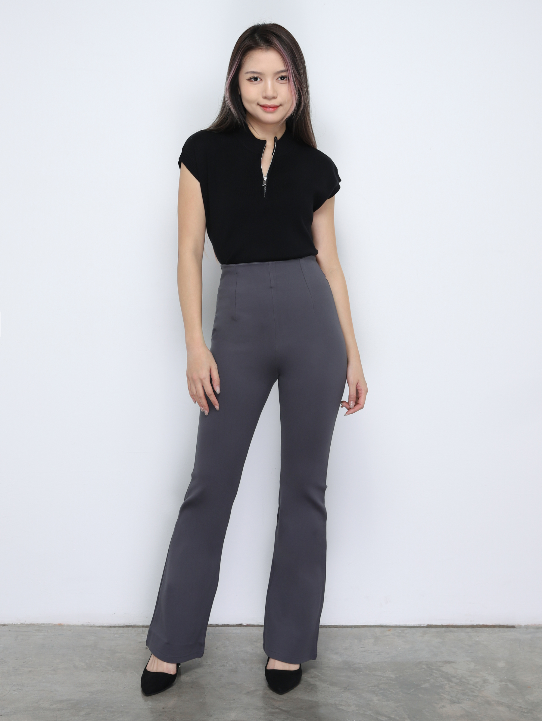 High Waist Back Zip Long Pant 34840