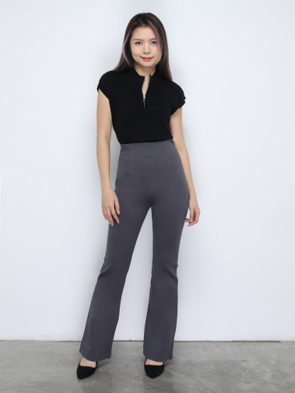 High Waist Back Zip Long Pant 34840