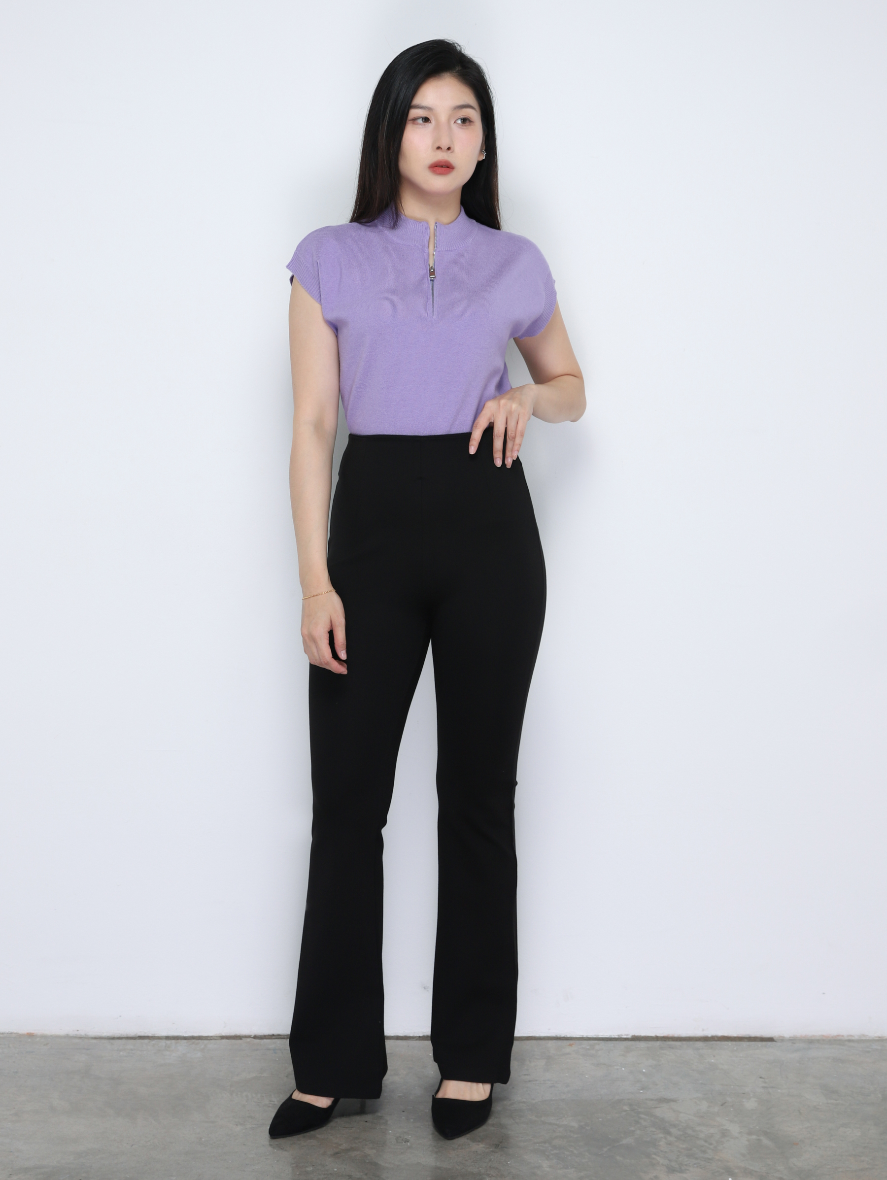 High Waist Back Zip Long Pant 34840