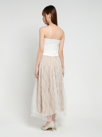 Tube Top With Lace Skirt Set 35039