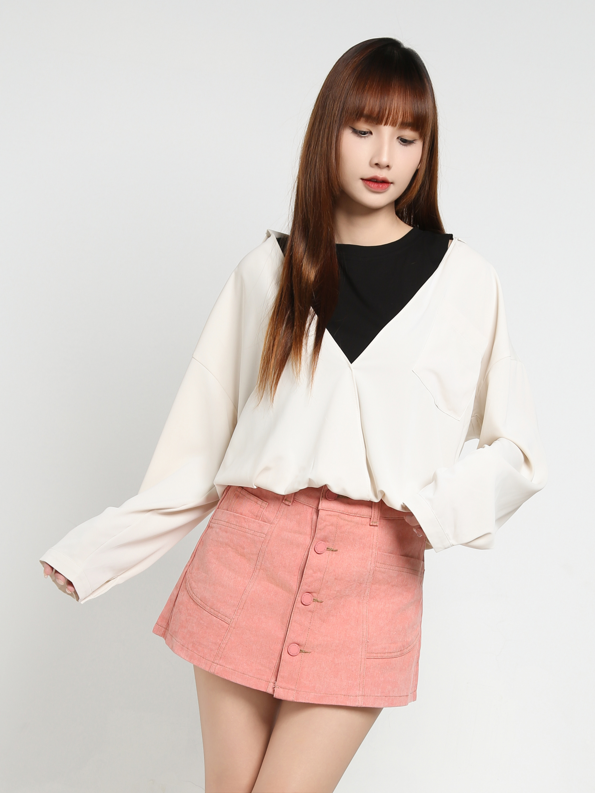 Front Breasted Button Skirt pants 35146