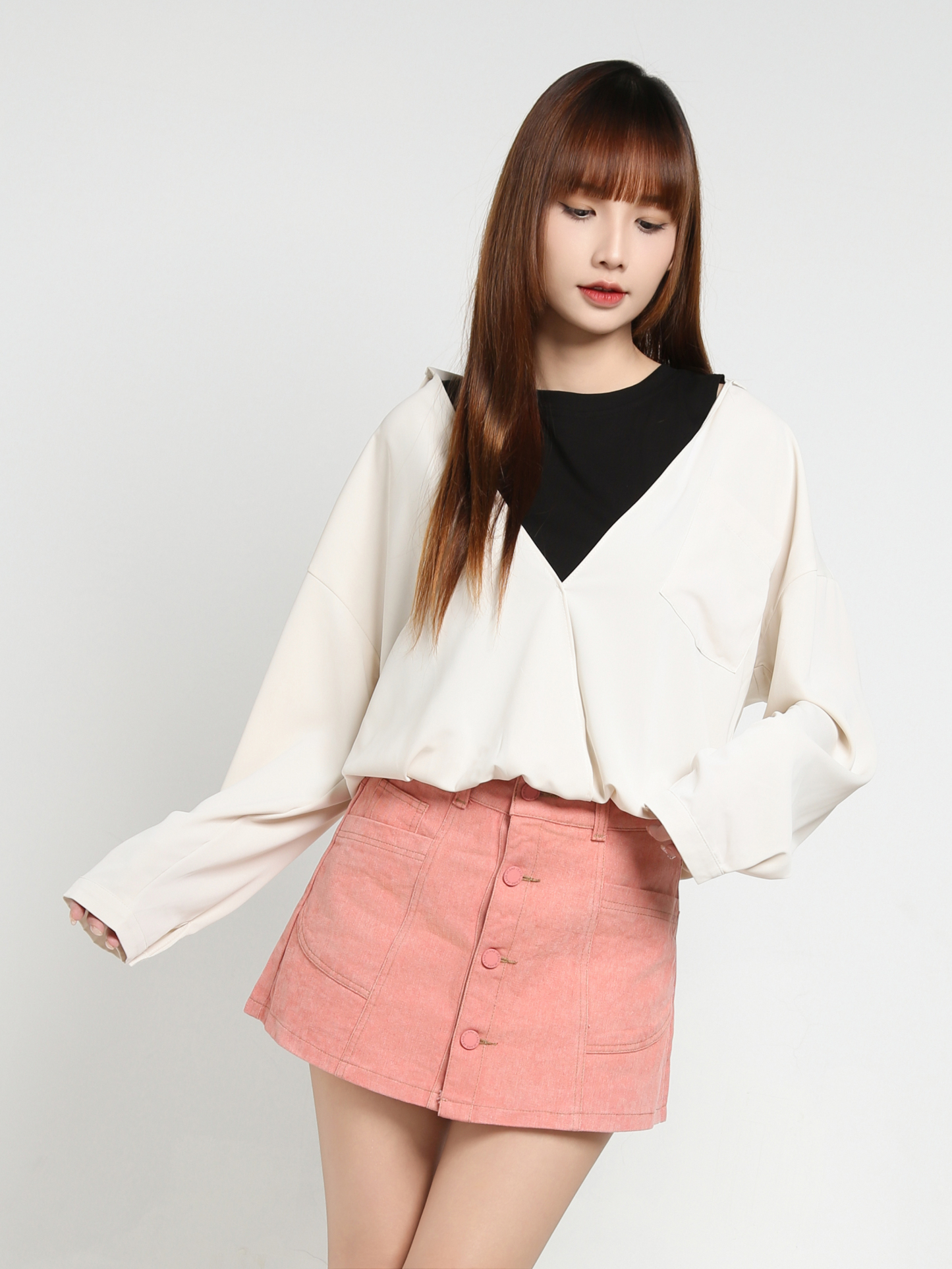 Front Breasted Button Skirt pants 35146