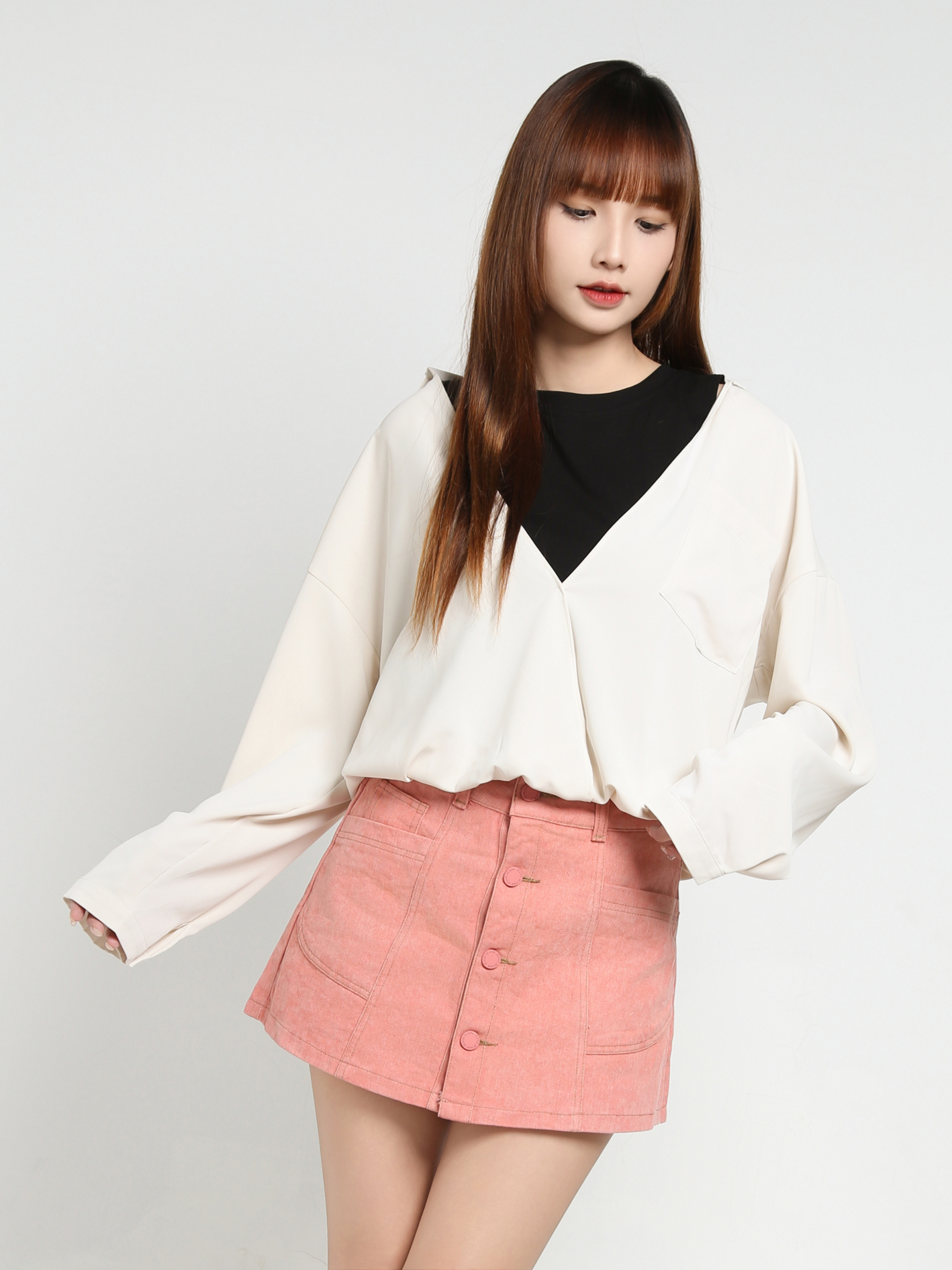 Front Breasted Button Skirt pants 35146