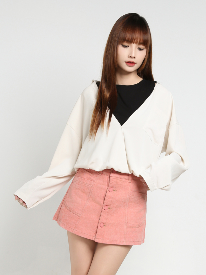 Front Breasted Button Skirt pants 35146