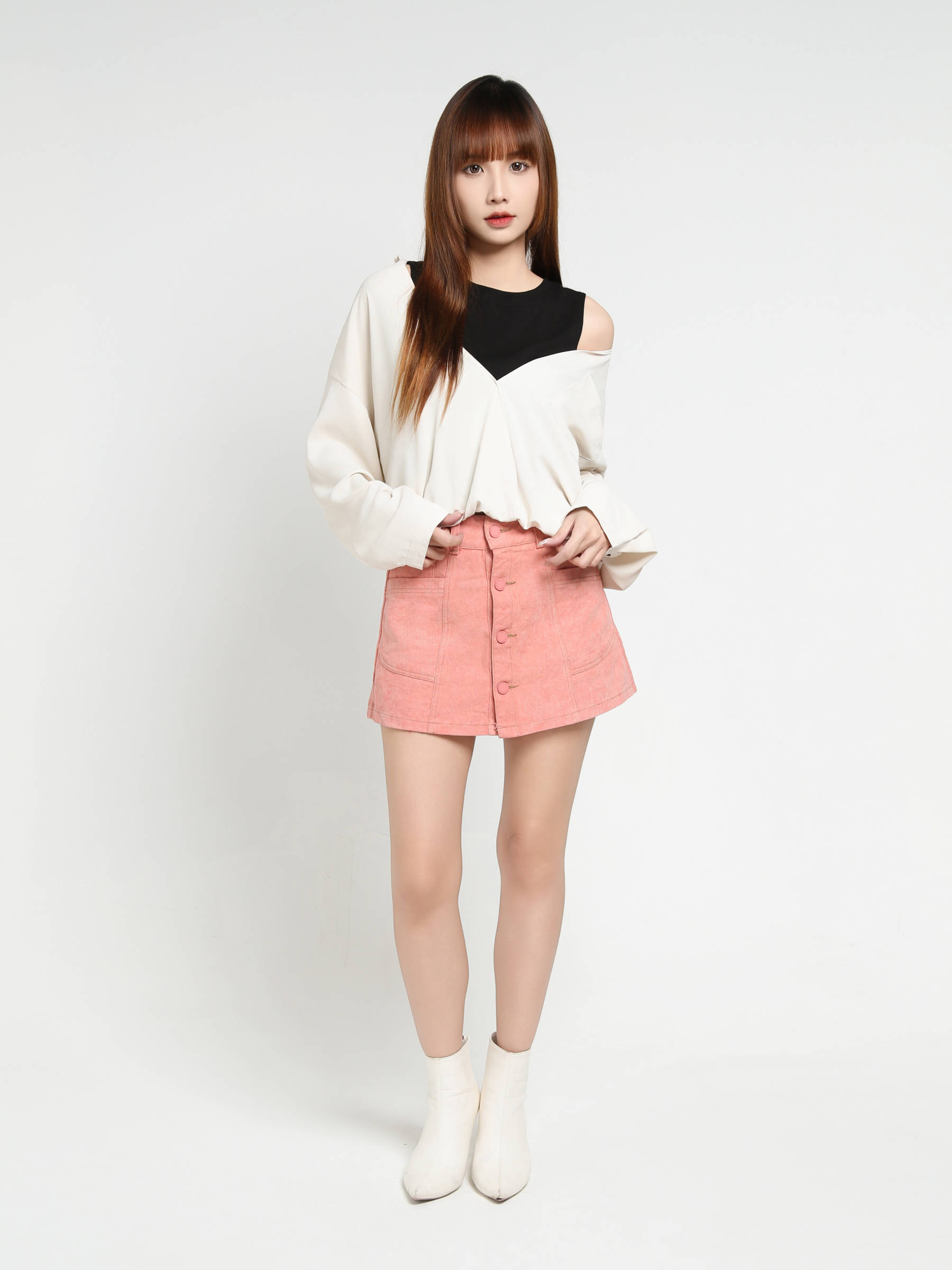Front Breasted Button Skirt pants 35146