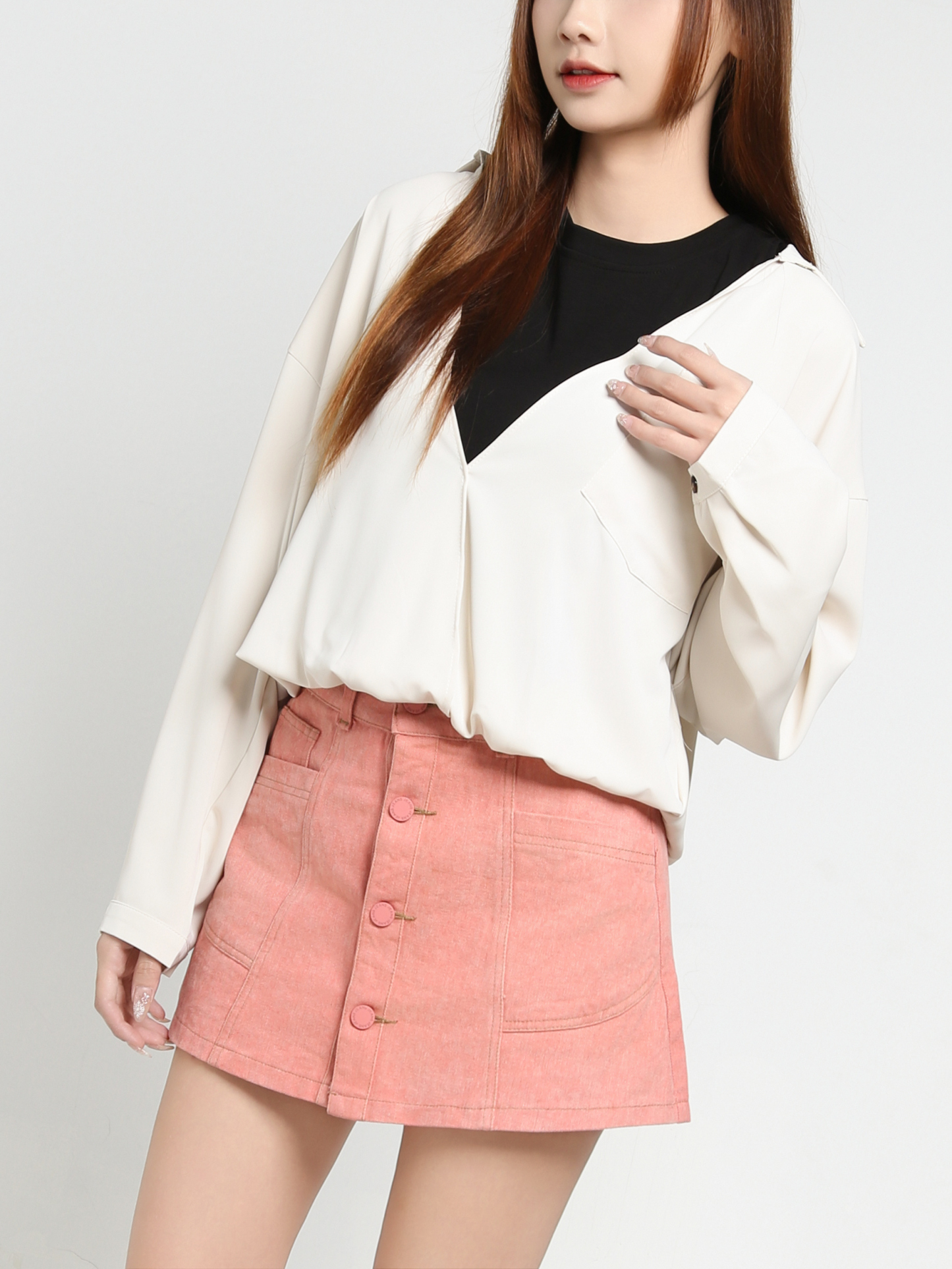 Front Breasted Button Skirt pants 35146