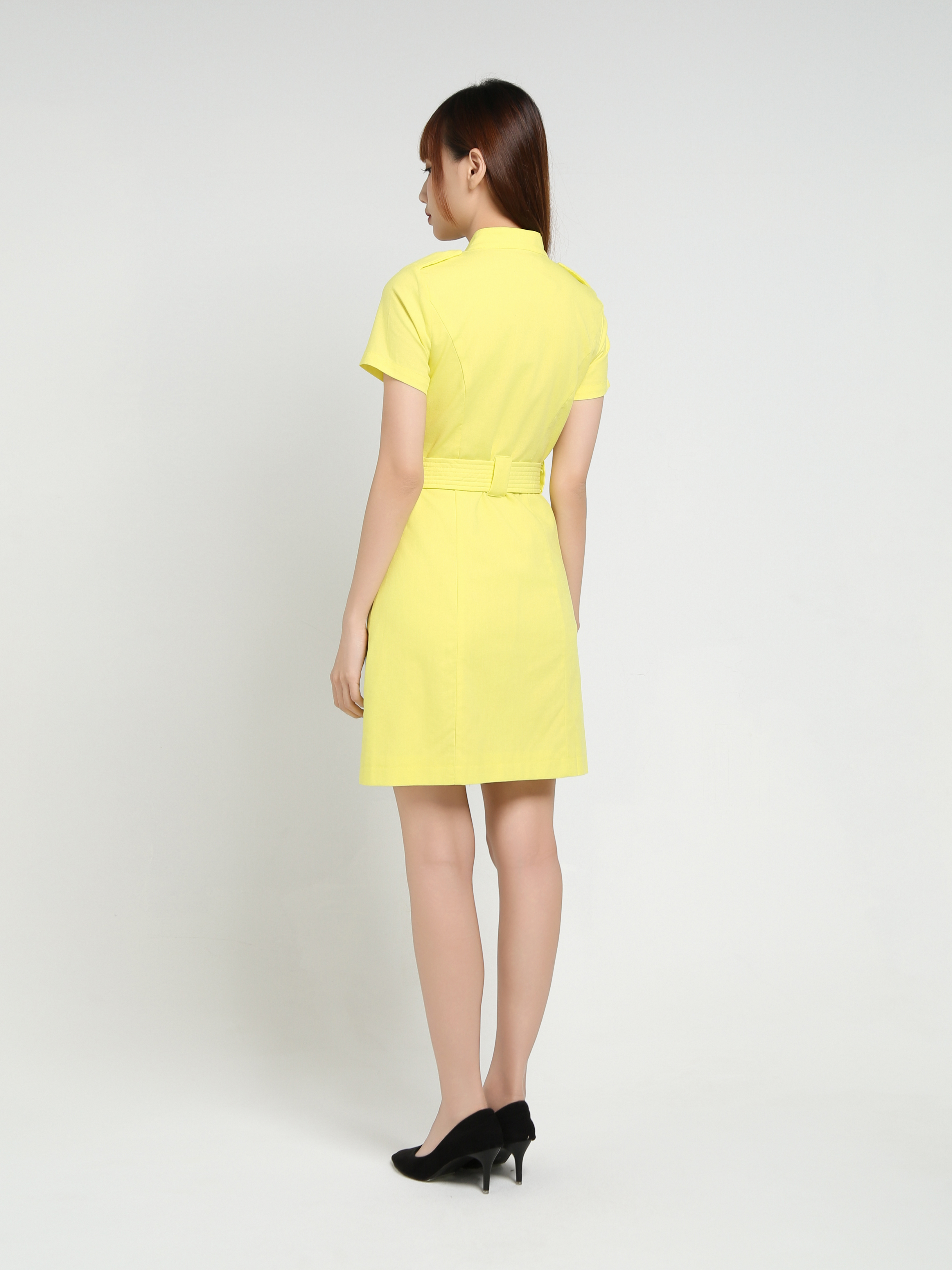 Front Zip With Belt Dress 35056