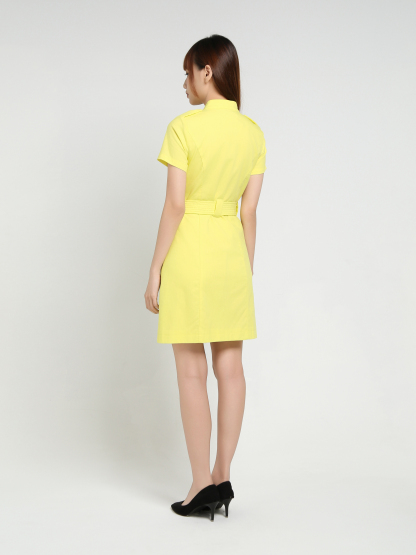 Front Zip With Belt Dress 35056