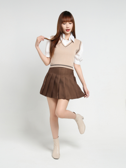 High Waist Pleated SKirt Pants 35077