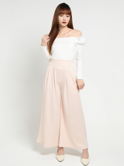 High Waist Pleated Long Pants 35082