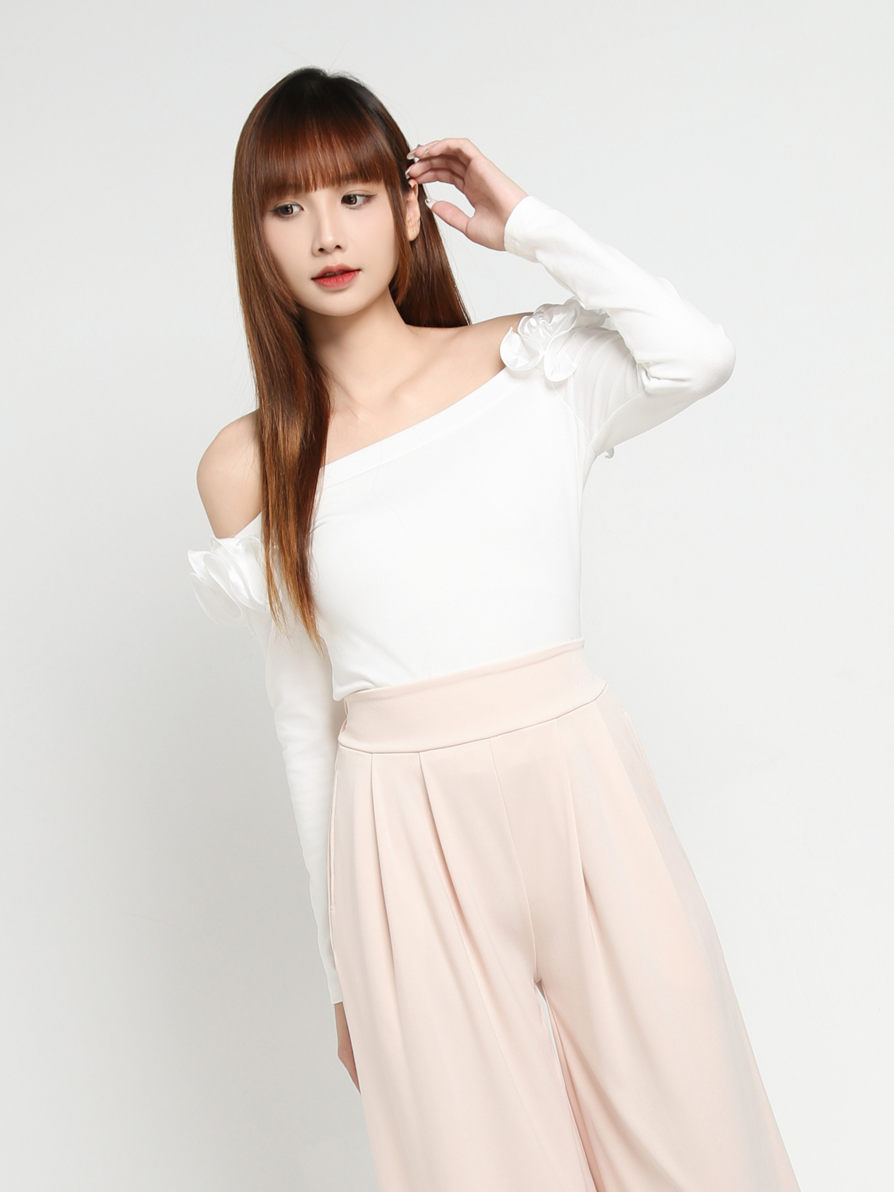 High Waist Pleated Long Pants 35082