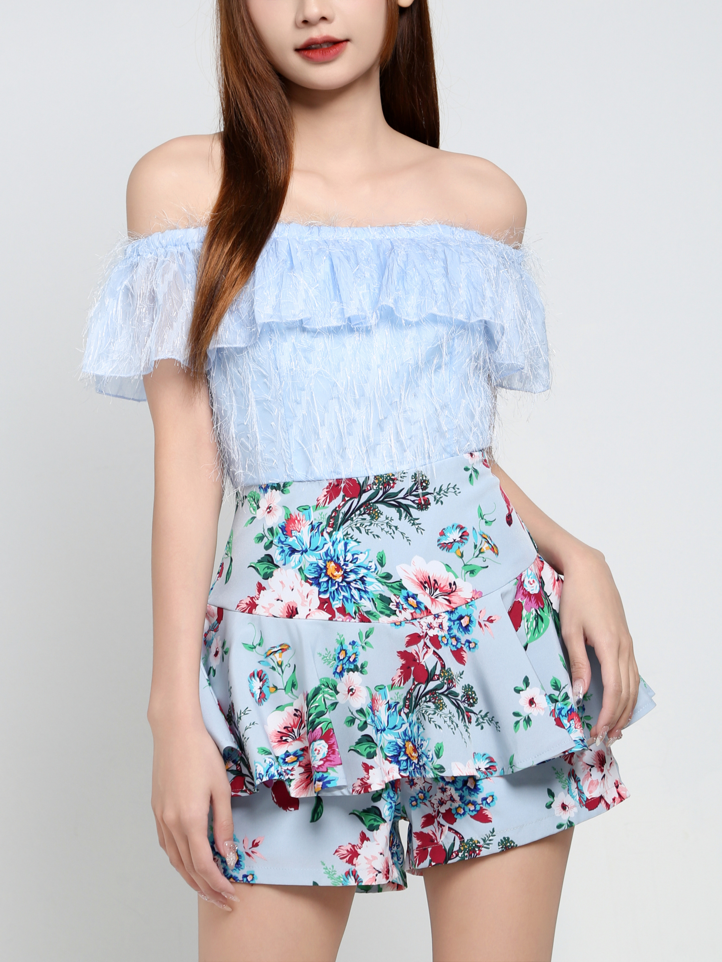 Off Shoulder With Floral Jumpsuit 35124