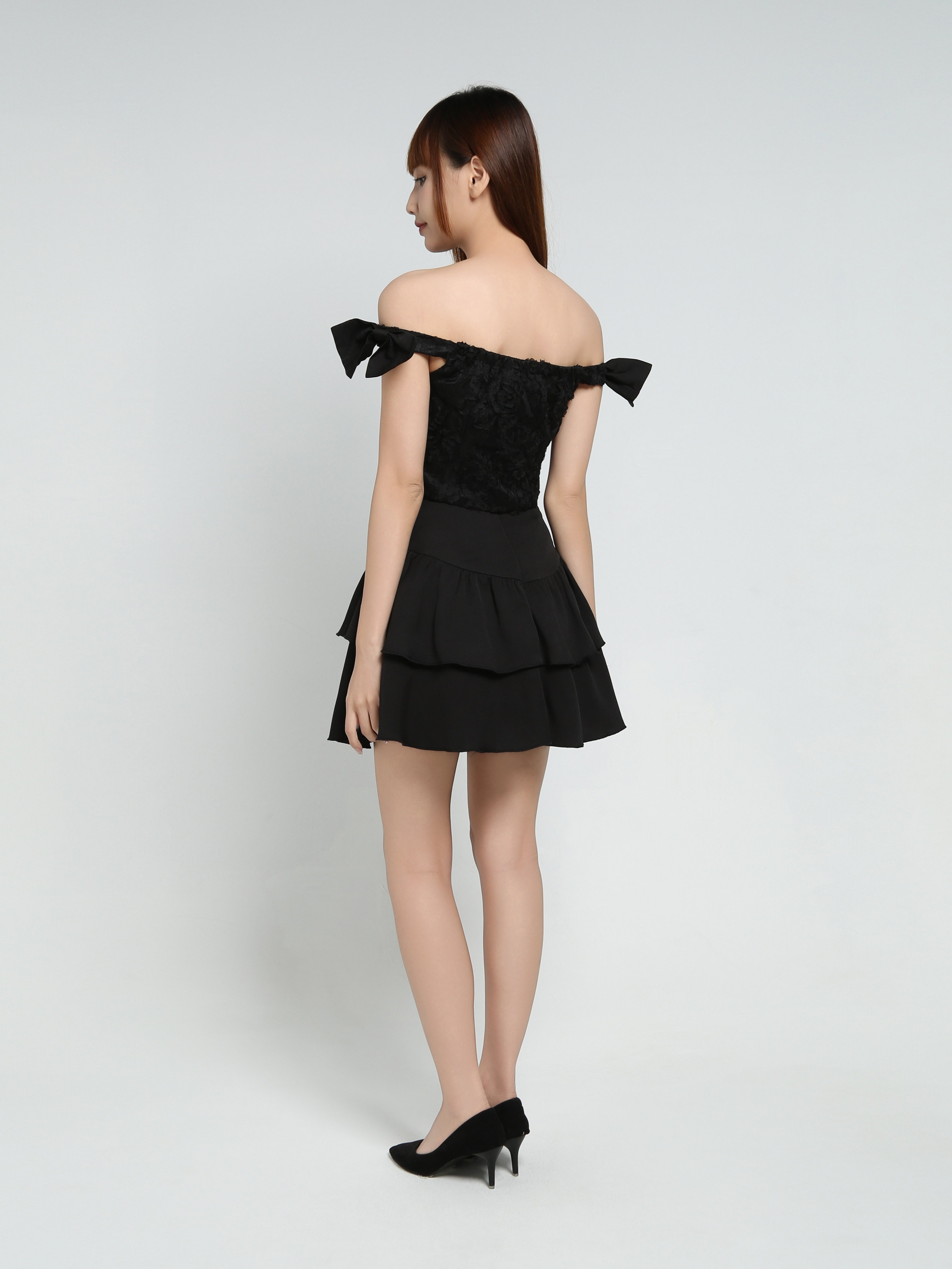 Off Shoulder Top With Skirt Pants Set 35173