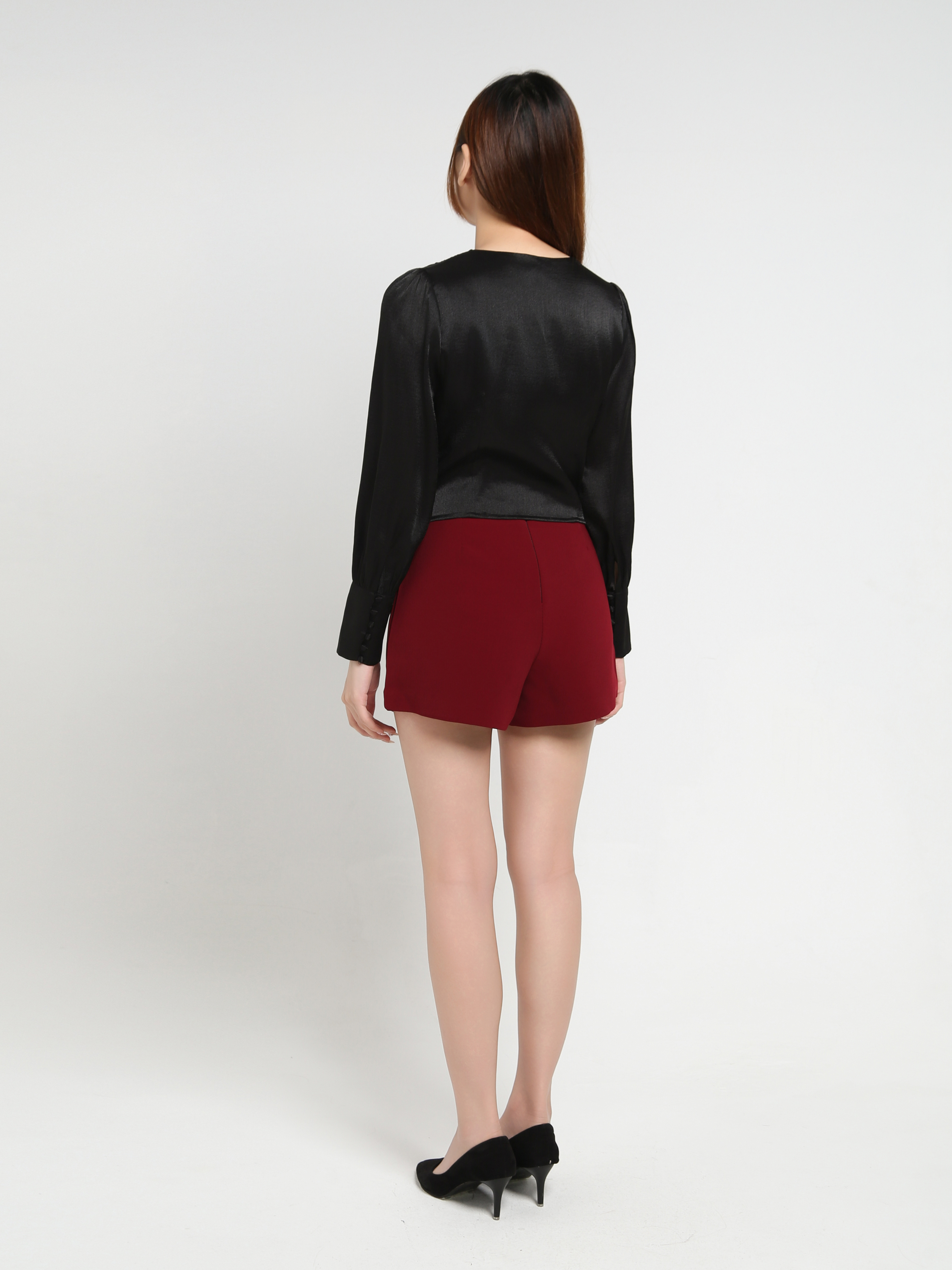 V Neck Front Button Blouse 35197