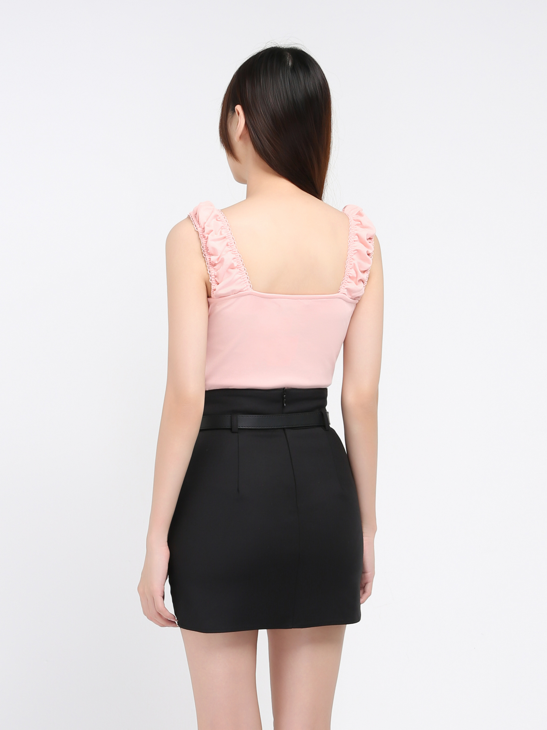 High Waist Side Pocket Skirt Pant With Belt 38435