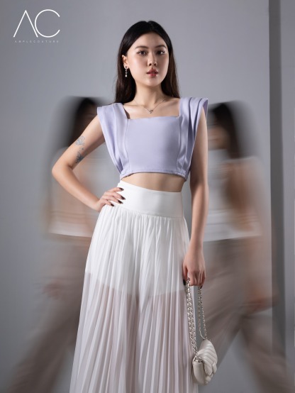 High Waist Pleated Long Pants AC417
