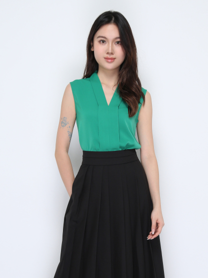 Sleeveless V Neck Top 36160