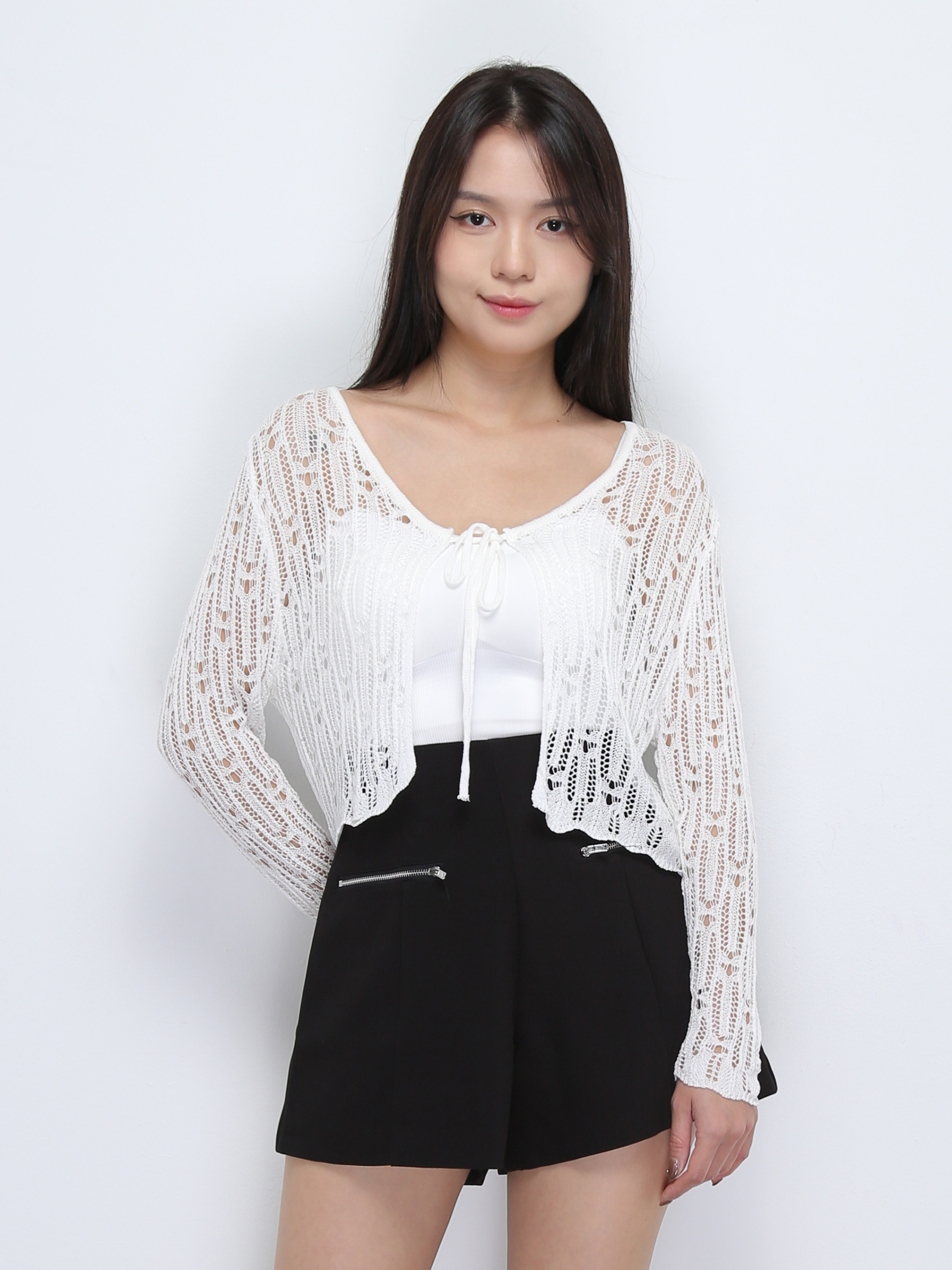 Knitted Eyelet Outerwear 36343