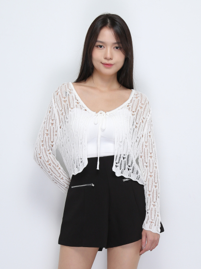 Knitted Eyelet Outerwear 36343