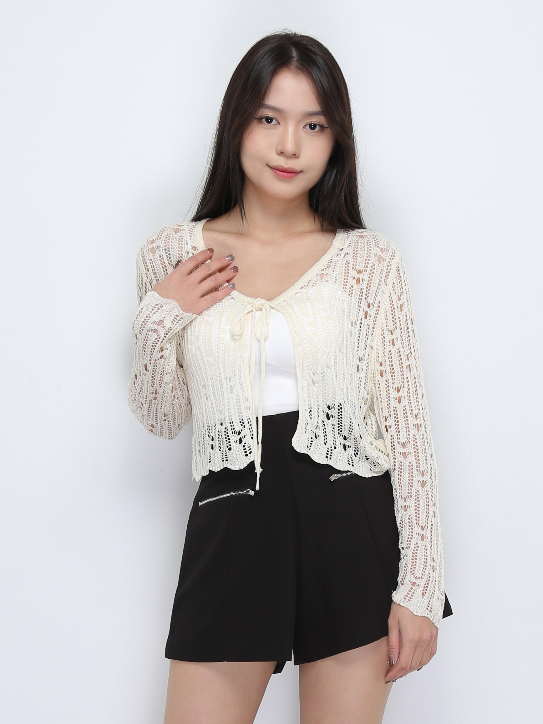 Knitted Eyelet Outerwear 36343