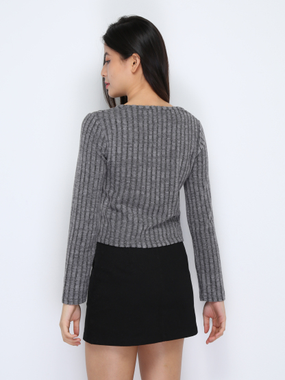 Knitted Front Zip Top 36345