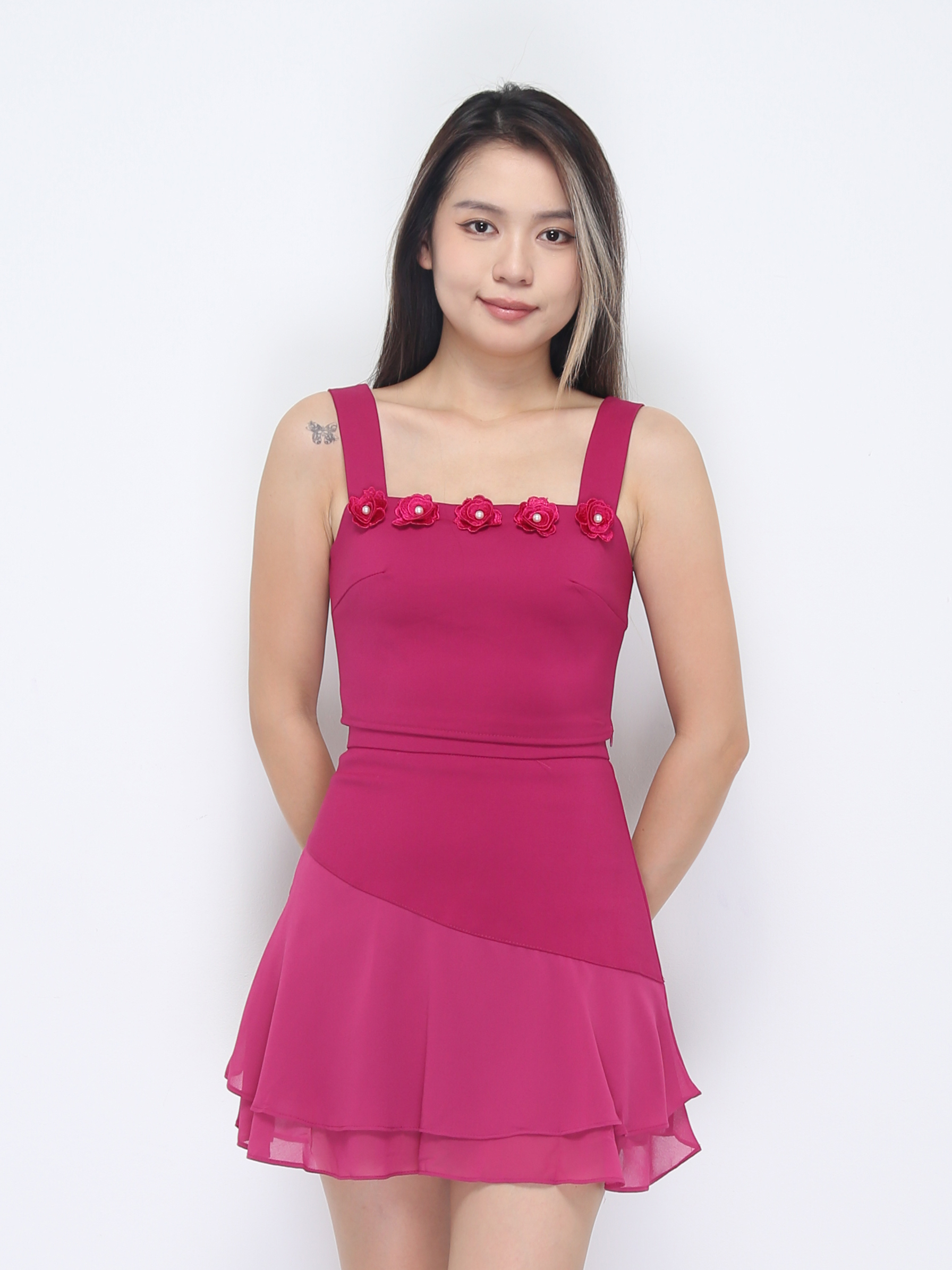 Sleevless Top With Skirt Set 36468