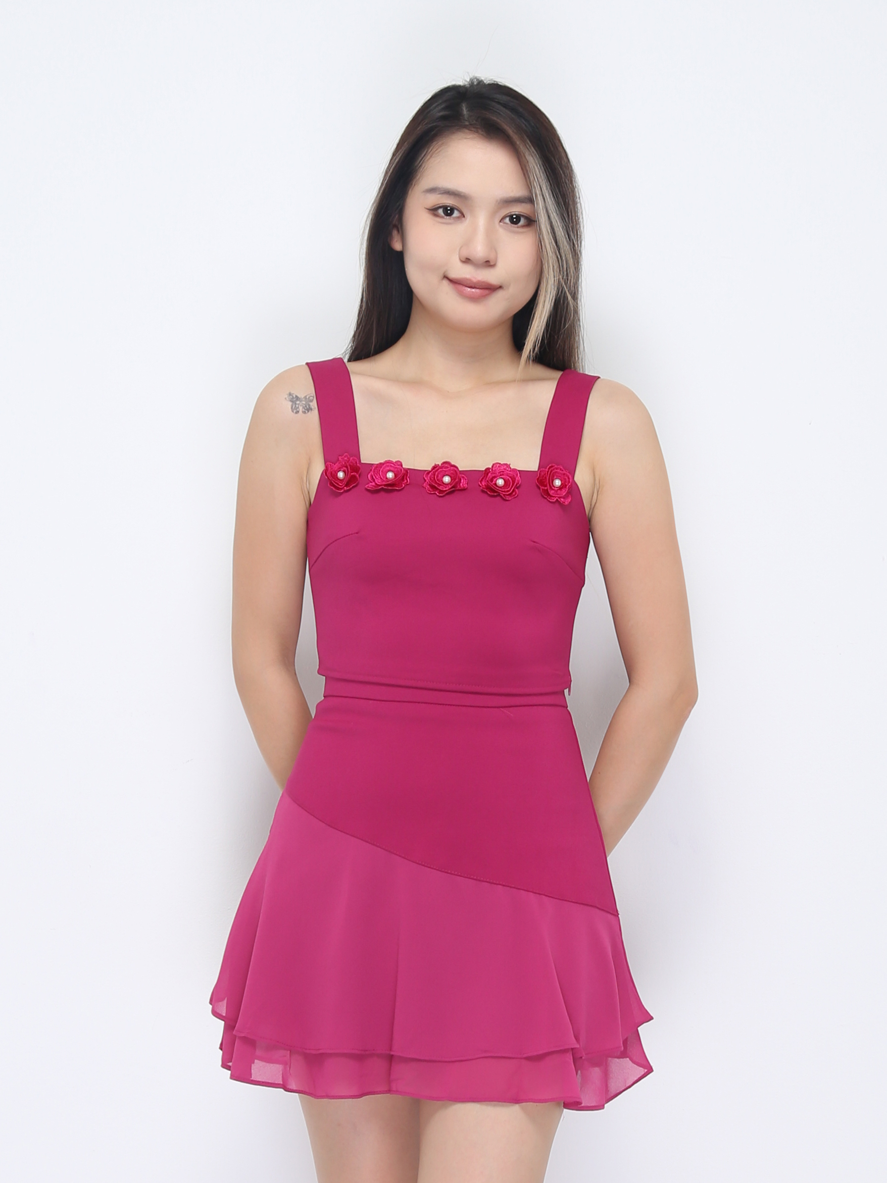 Sleevless Top With Skirt Set 36468