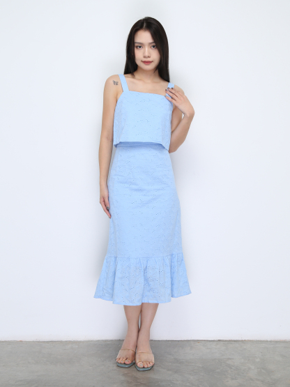 Sleeveless Top With Long Skirt Set 36695