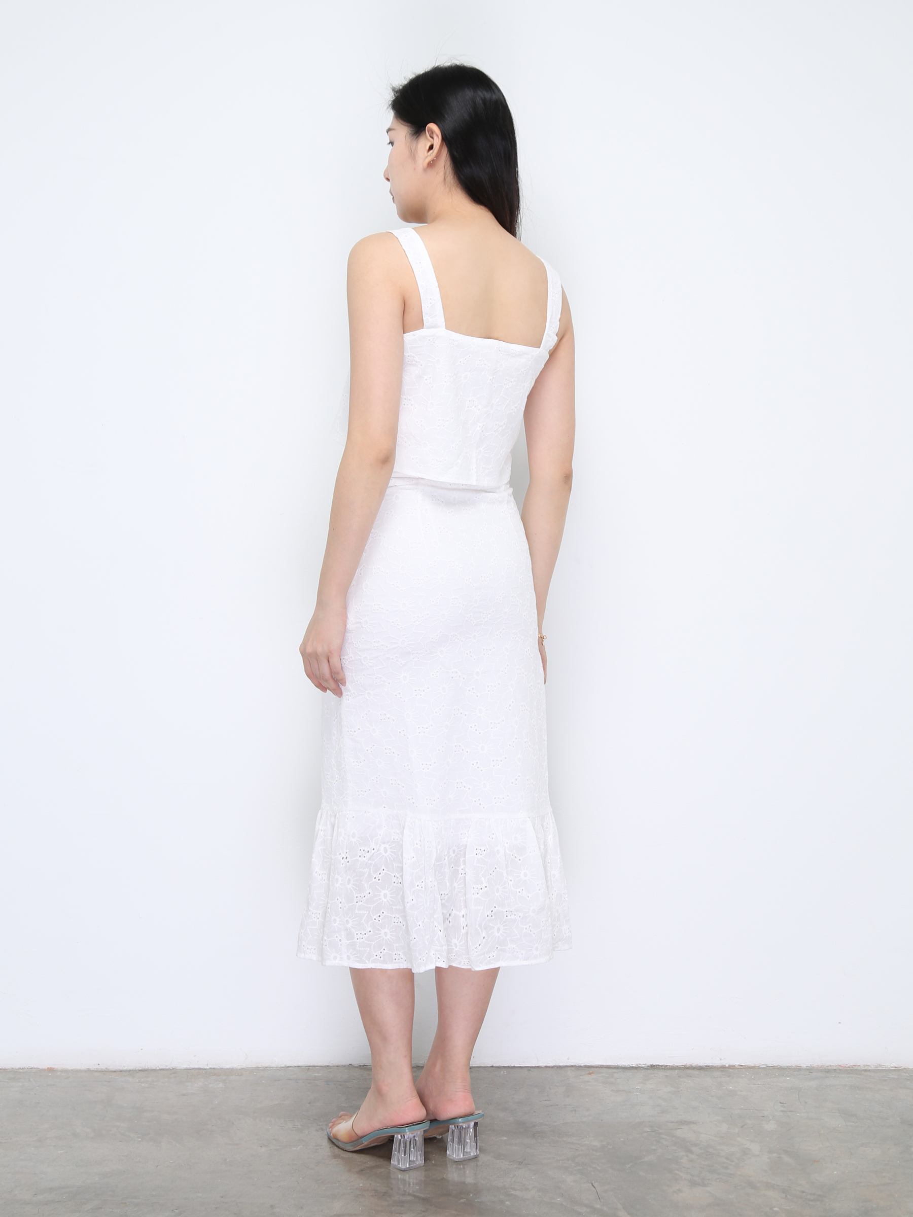 Sleeveless Top With Long Skirt Set 36695