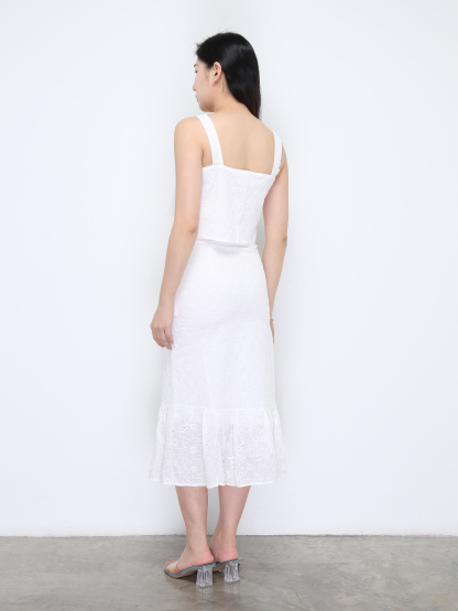 Sleeveless Top With Long Skirt Set 36695