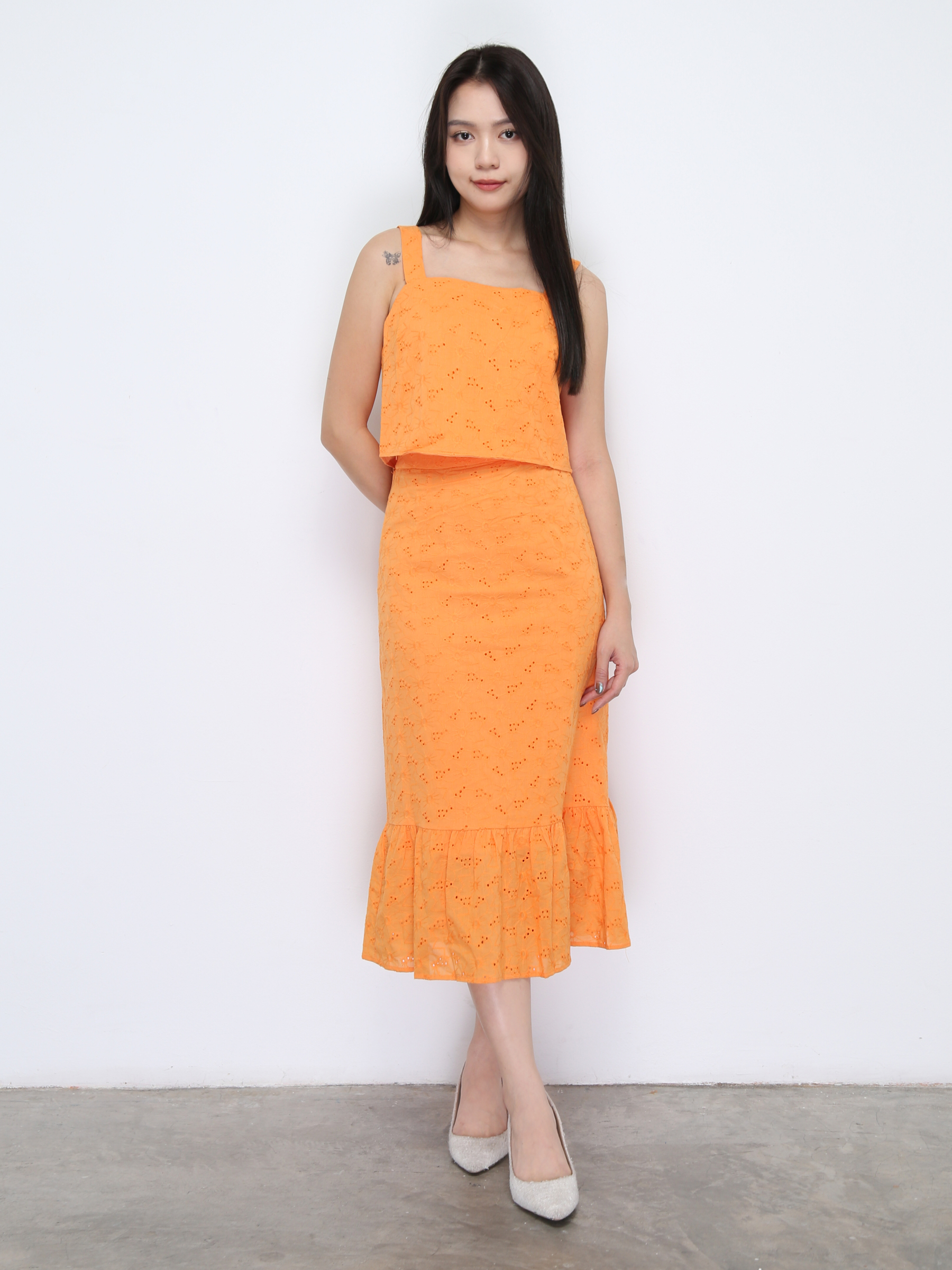 Sleeveless Top With Long Skirt Set 36695