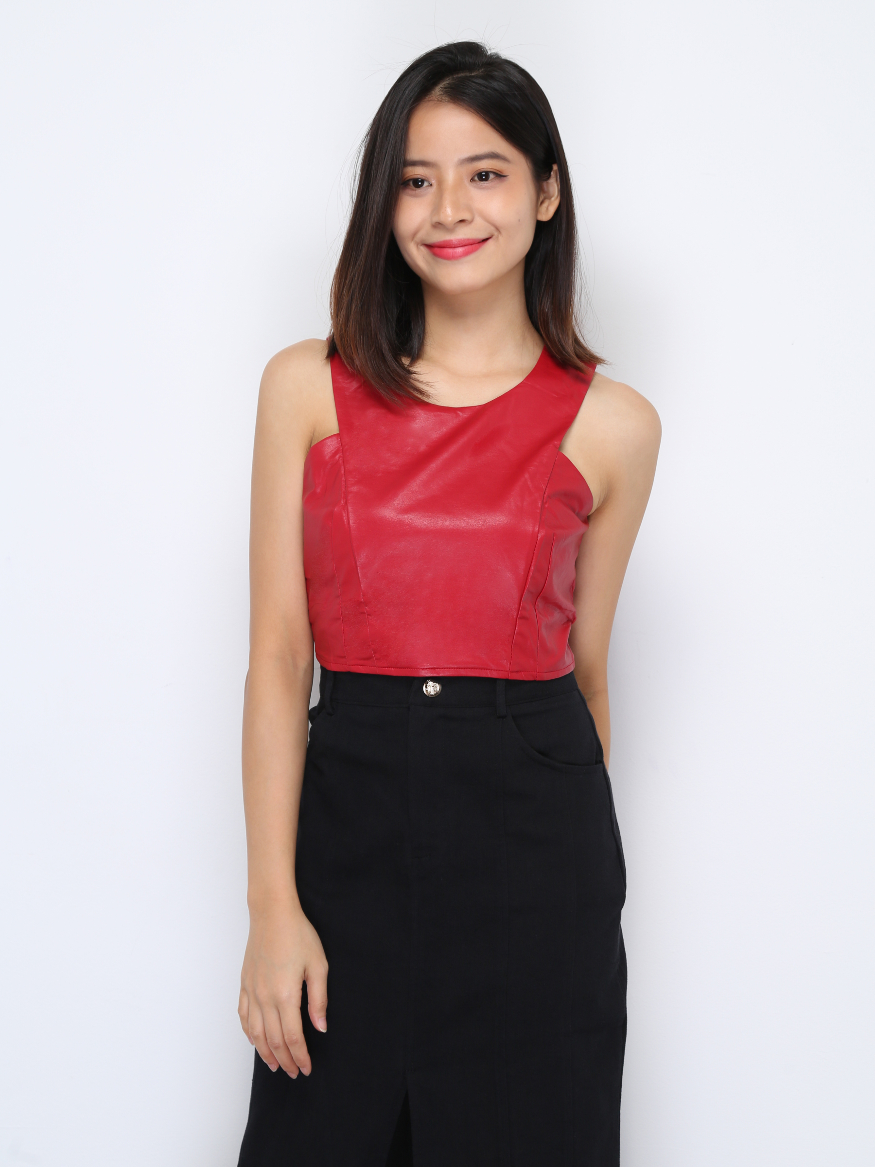 Back Zip Sleeveless Top 36760