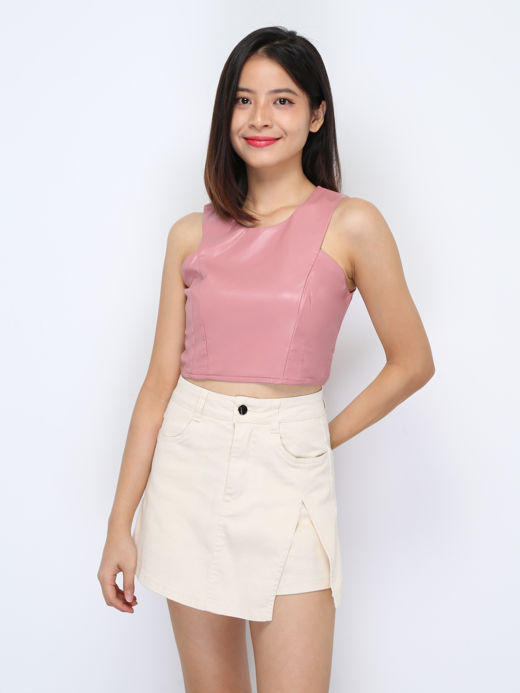 Back Zip Sleeveless Top 36760