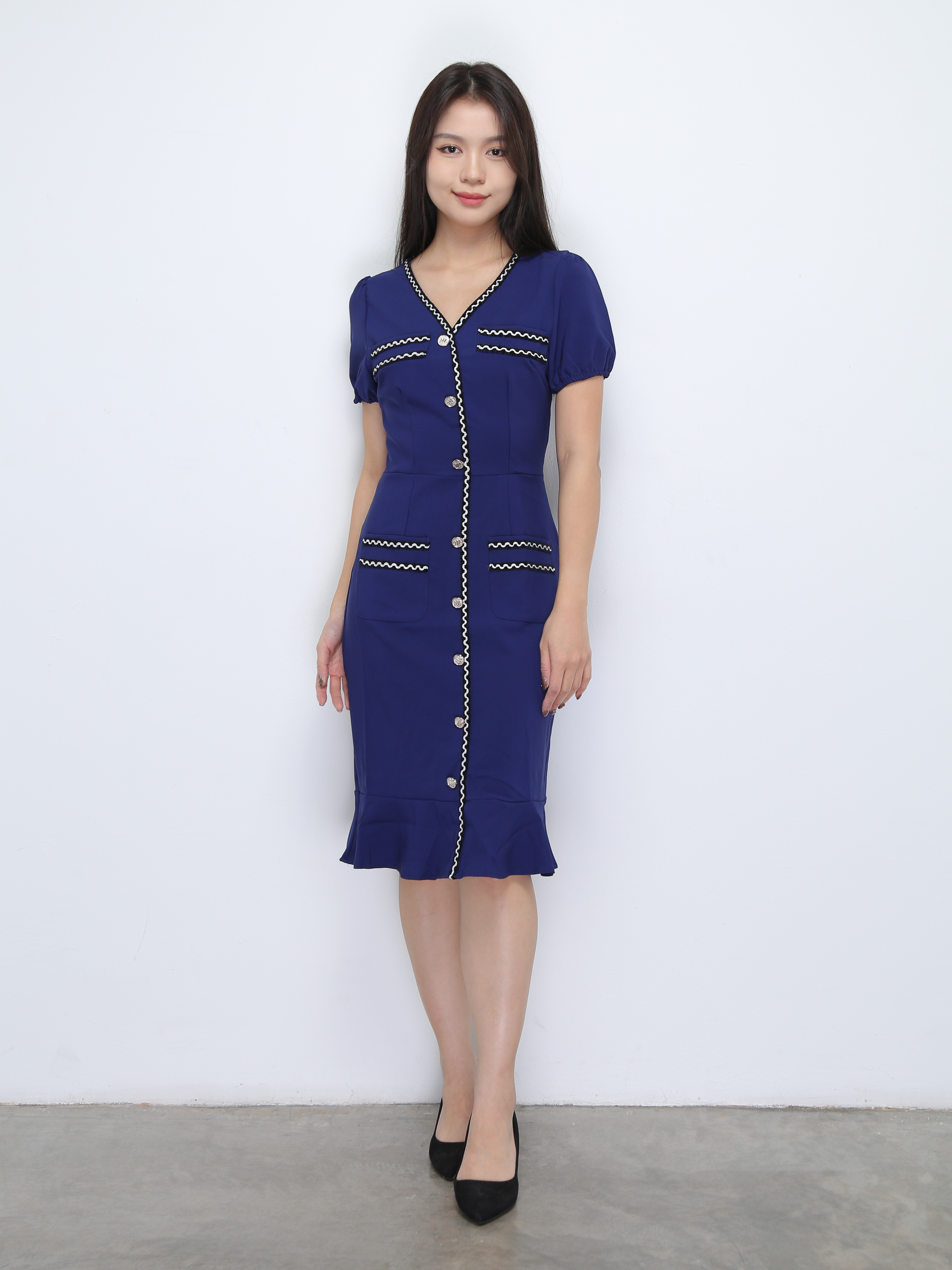 Short Sleeve Back Zip Dress 36909