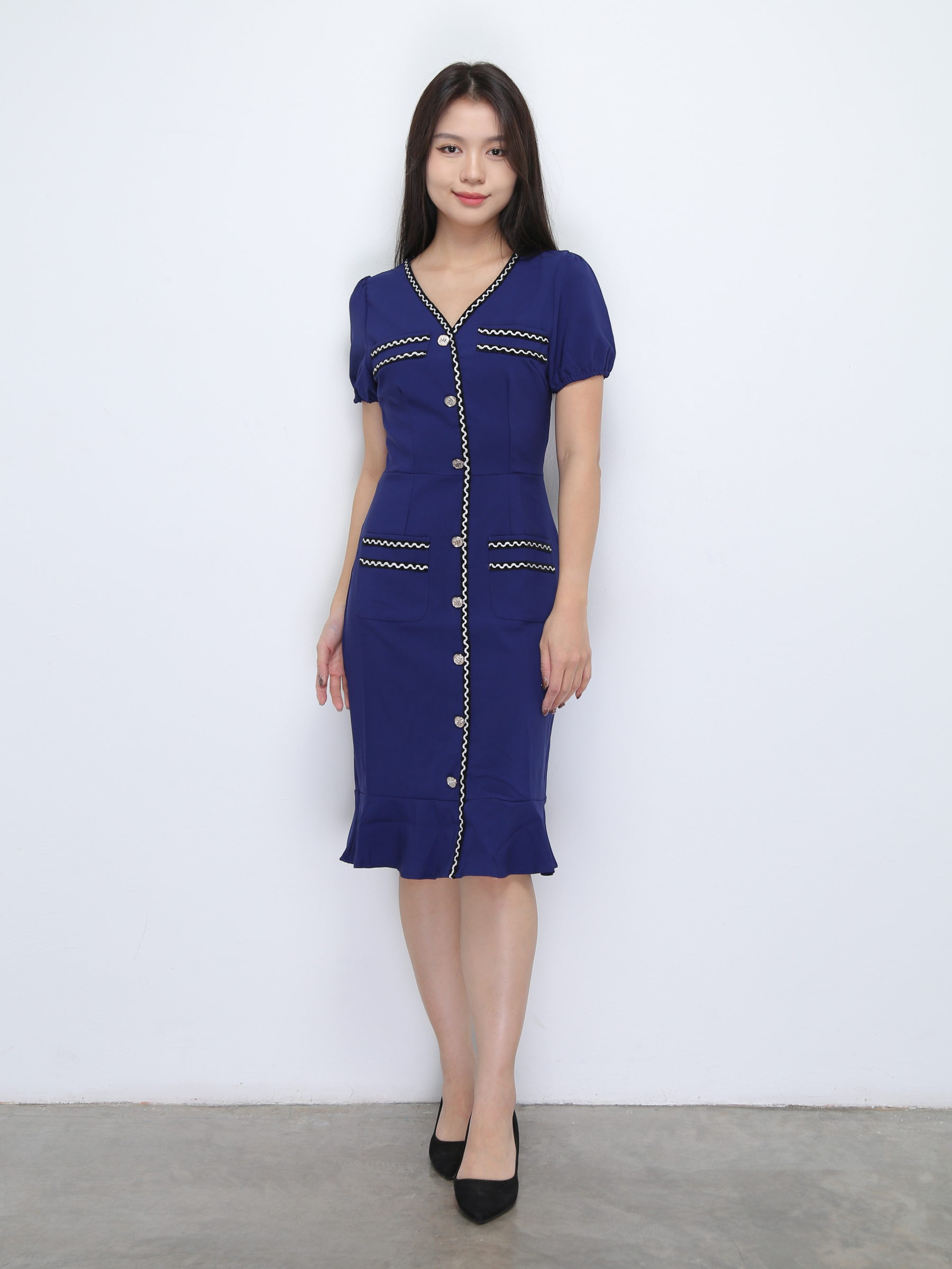 Short Sleeve Back Zip Dress 36909