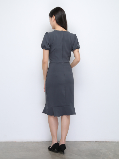 Short Sleeve Back Zip Dress 36909