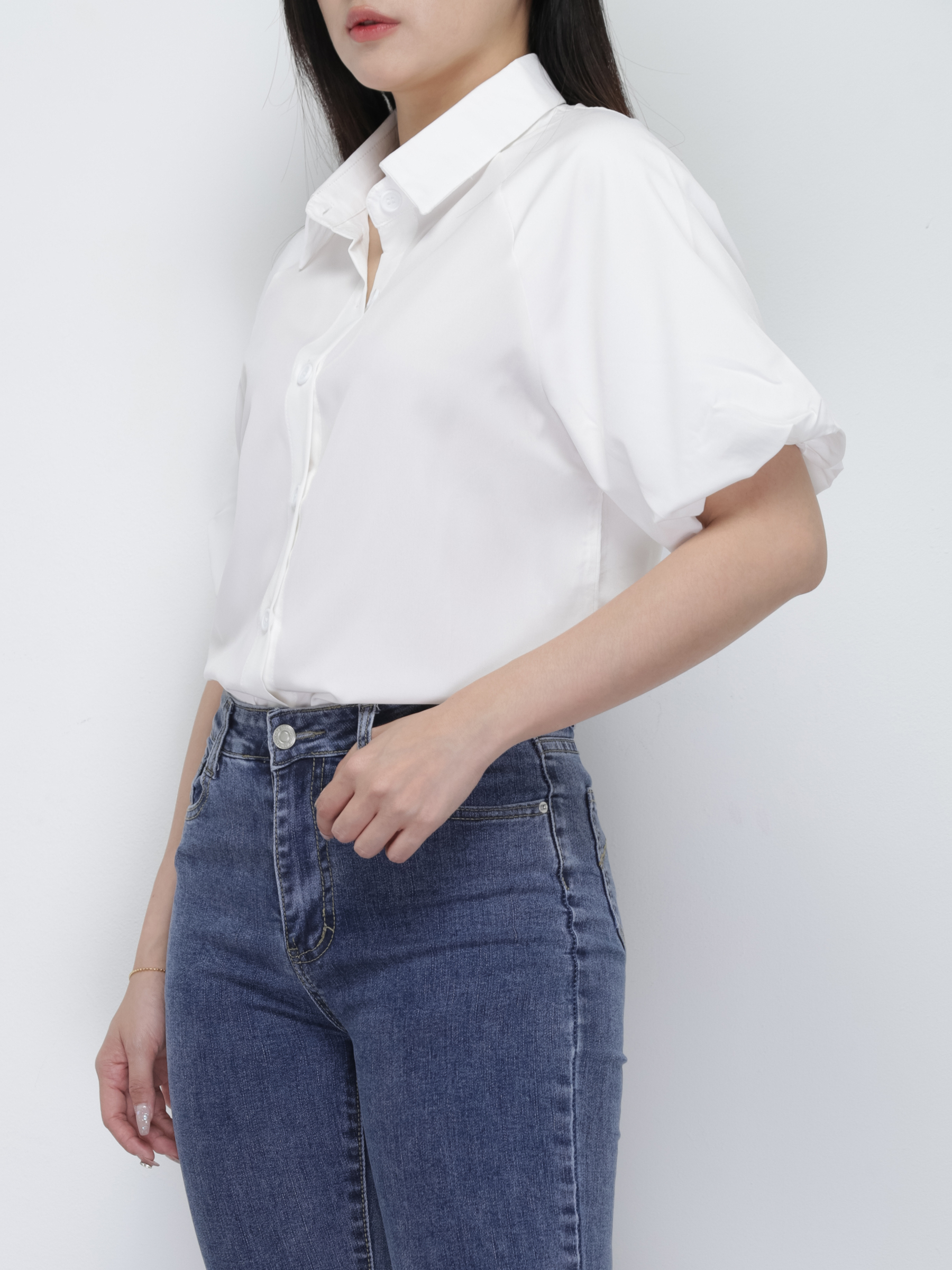 Short Sleeve Front Button Top 36915