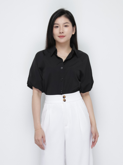 Short Sleeve Front Button Top 36915