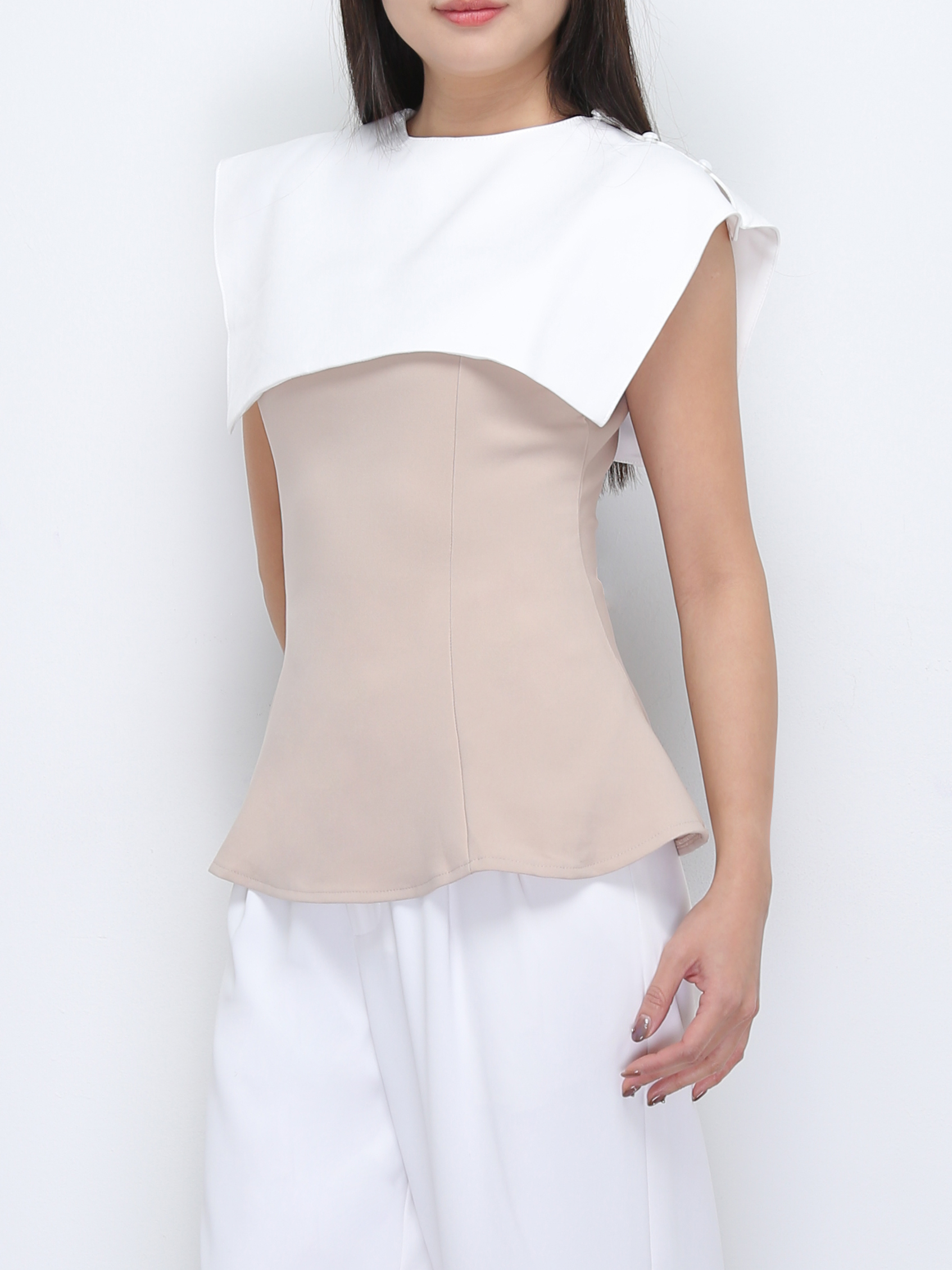 White And Black Two-Tone Top main image 0