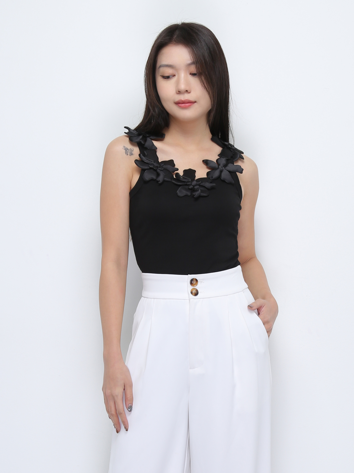 Sleeveless With Floral Top 36993