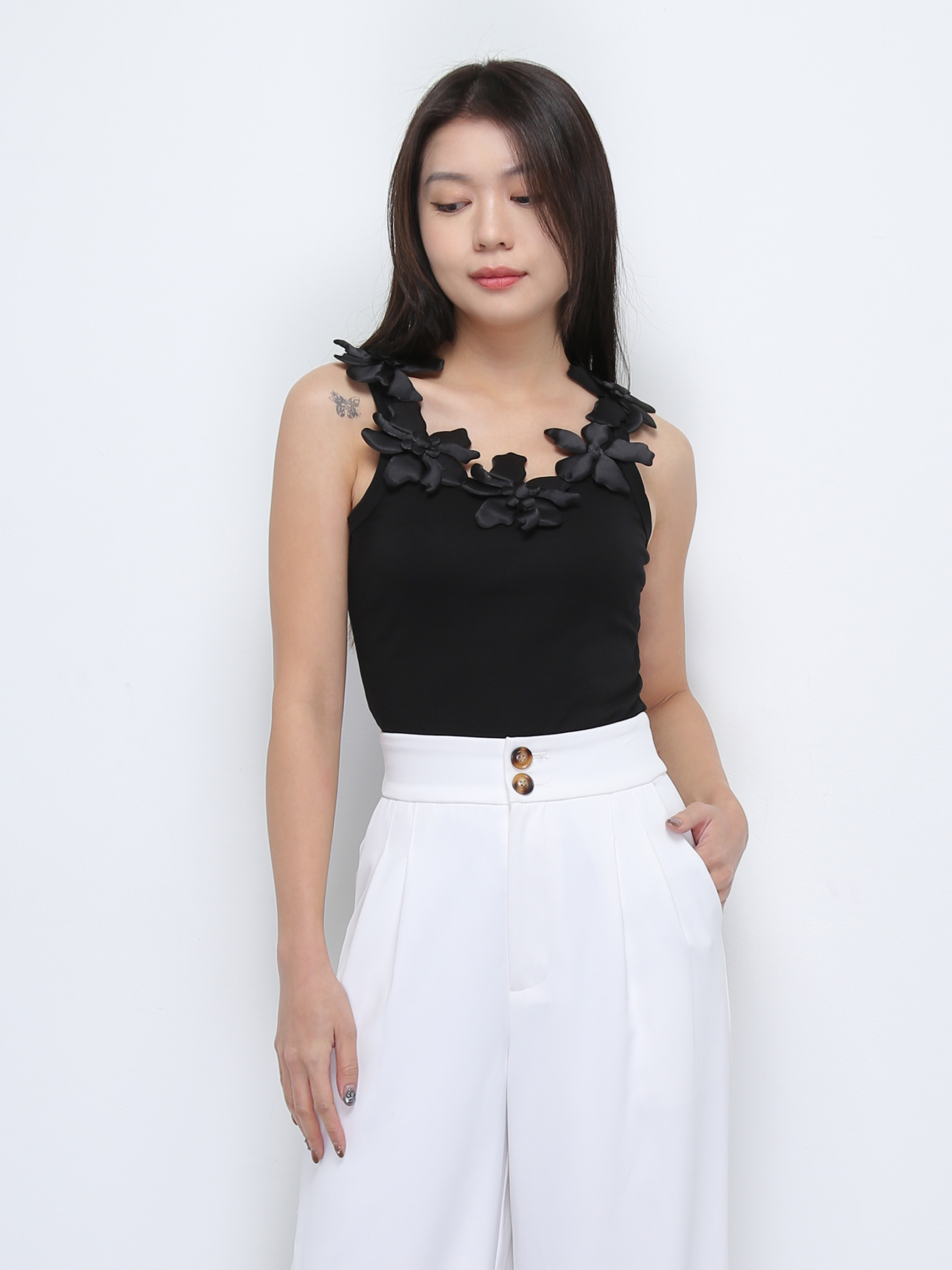 Sleeveless With Floral Top 36993