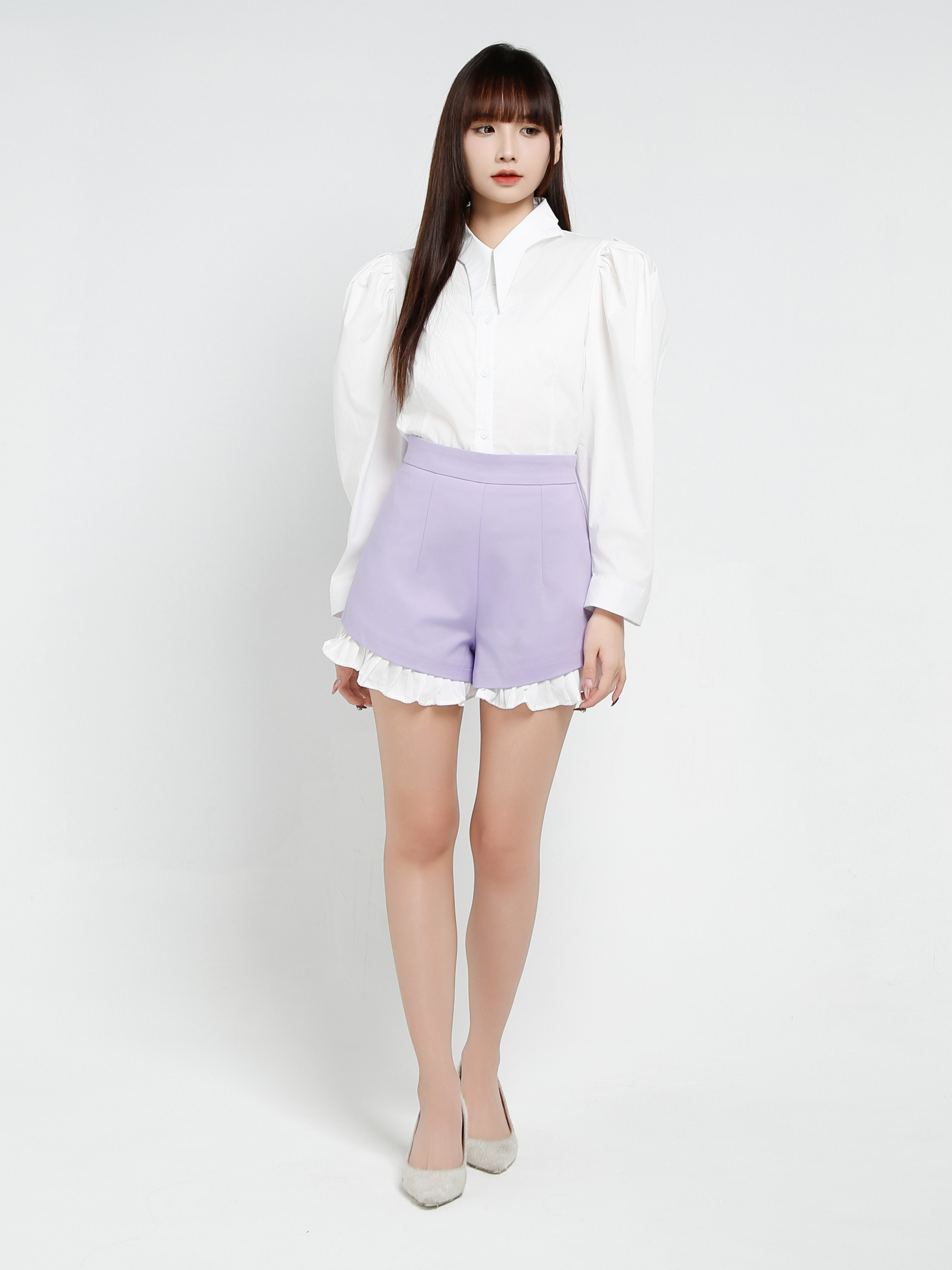High Waist Ruffles Short Pants 37032