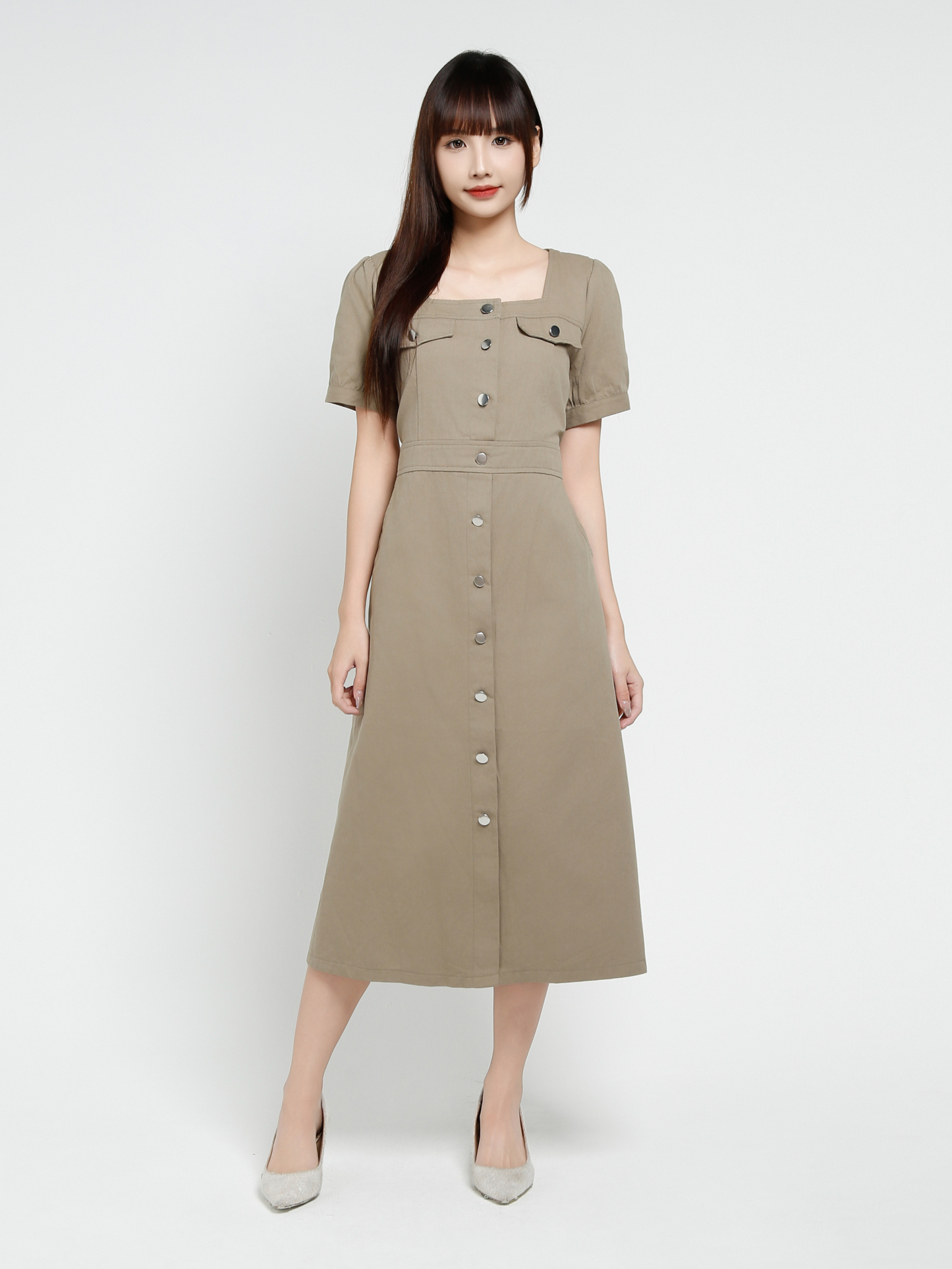 Front Breasted Button Dress 37035