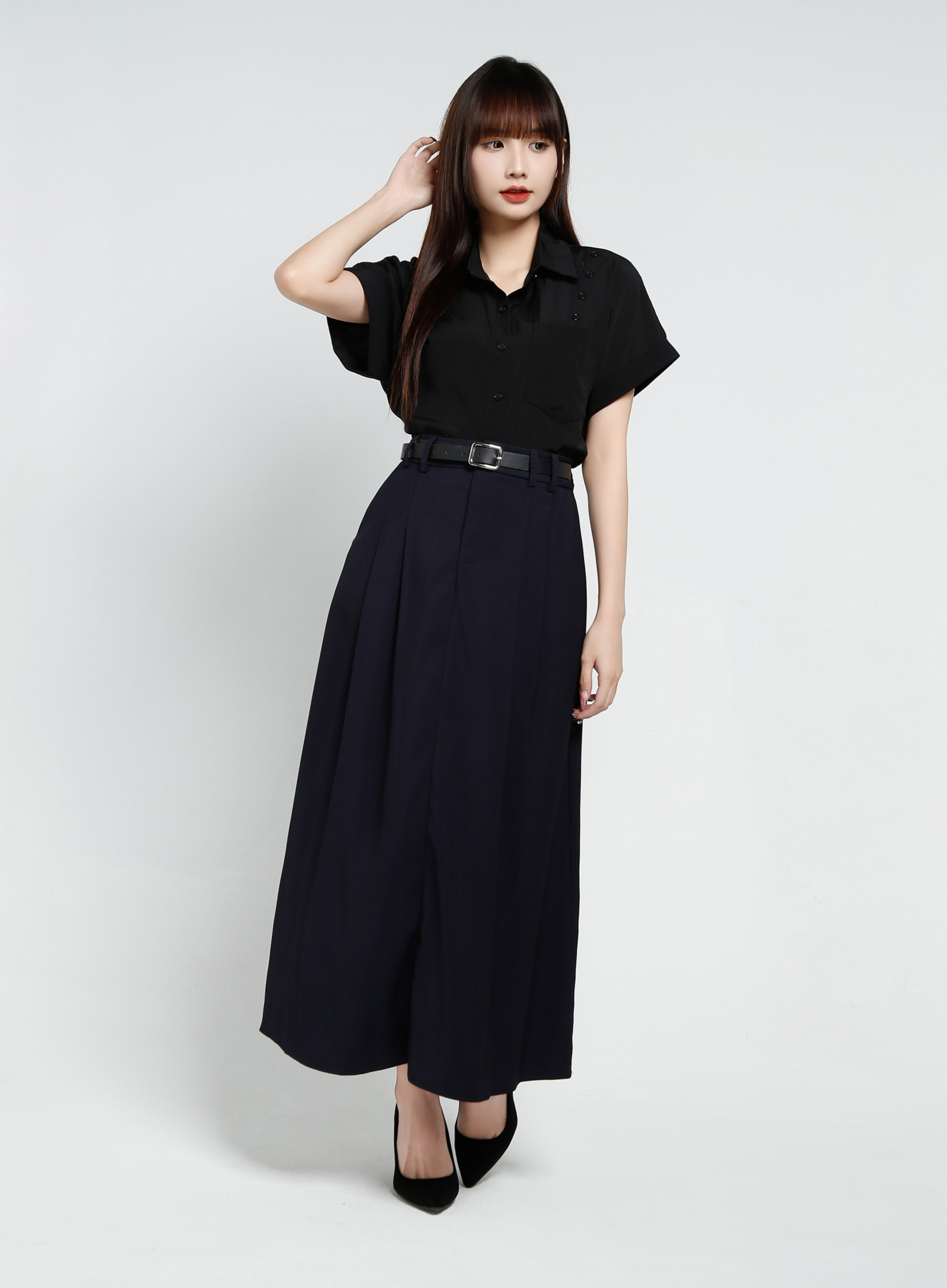 Side Pocket Long Skirt 37110