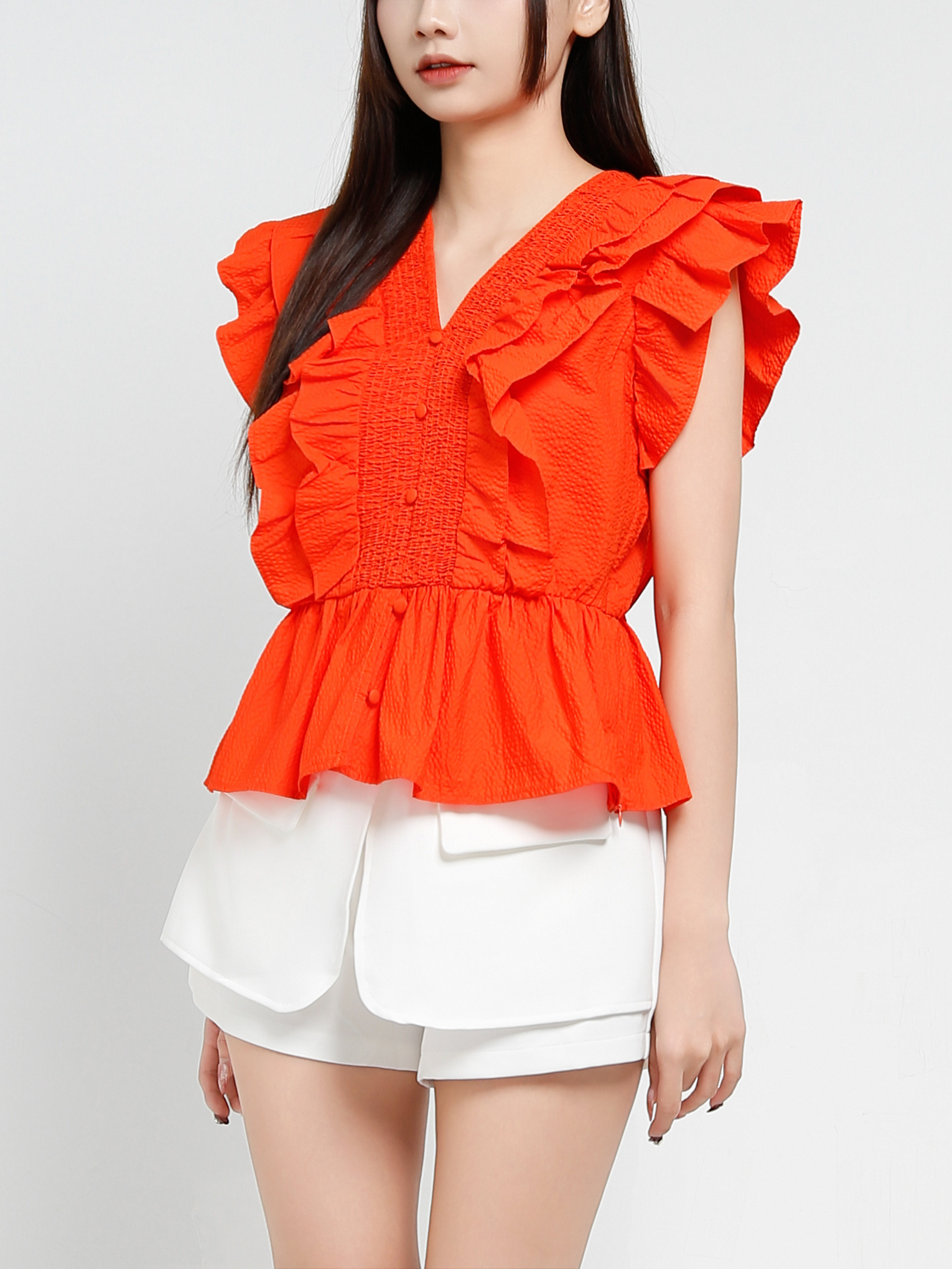 Sleeveless Ruffles Top 37068