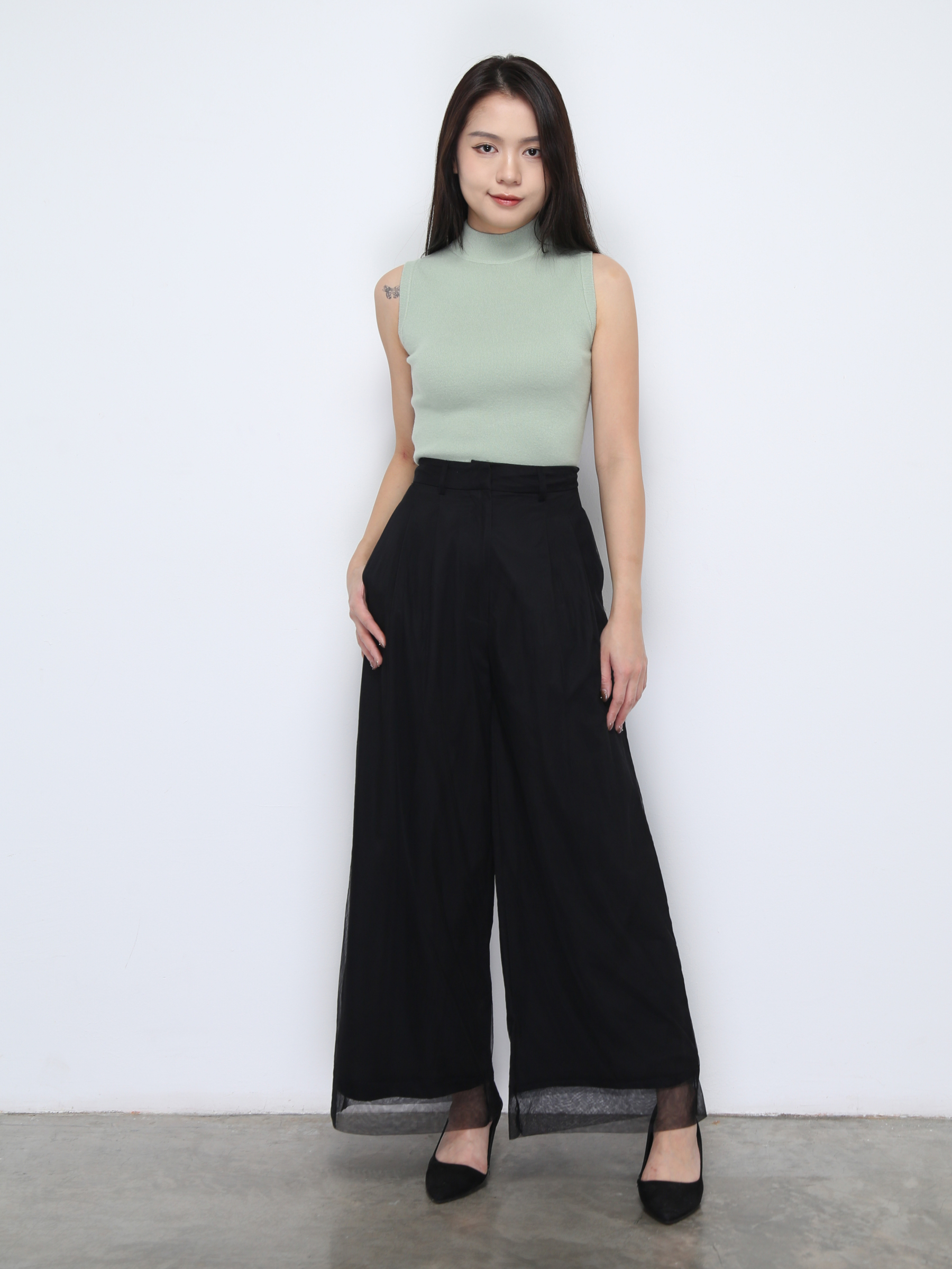 High Waist Wide Leg Long Pants 37073