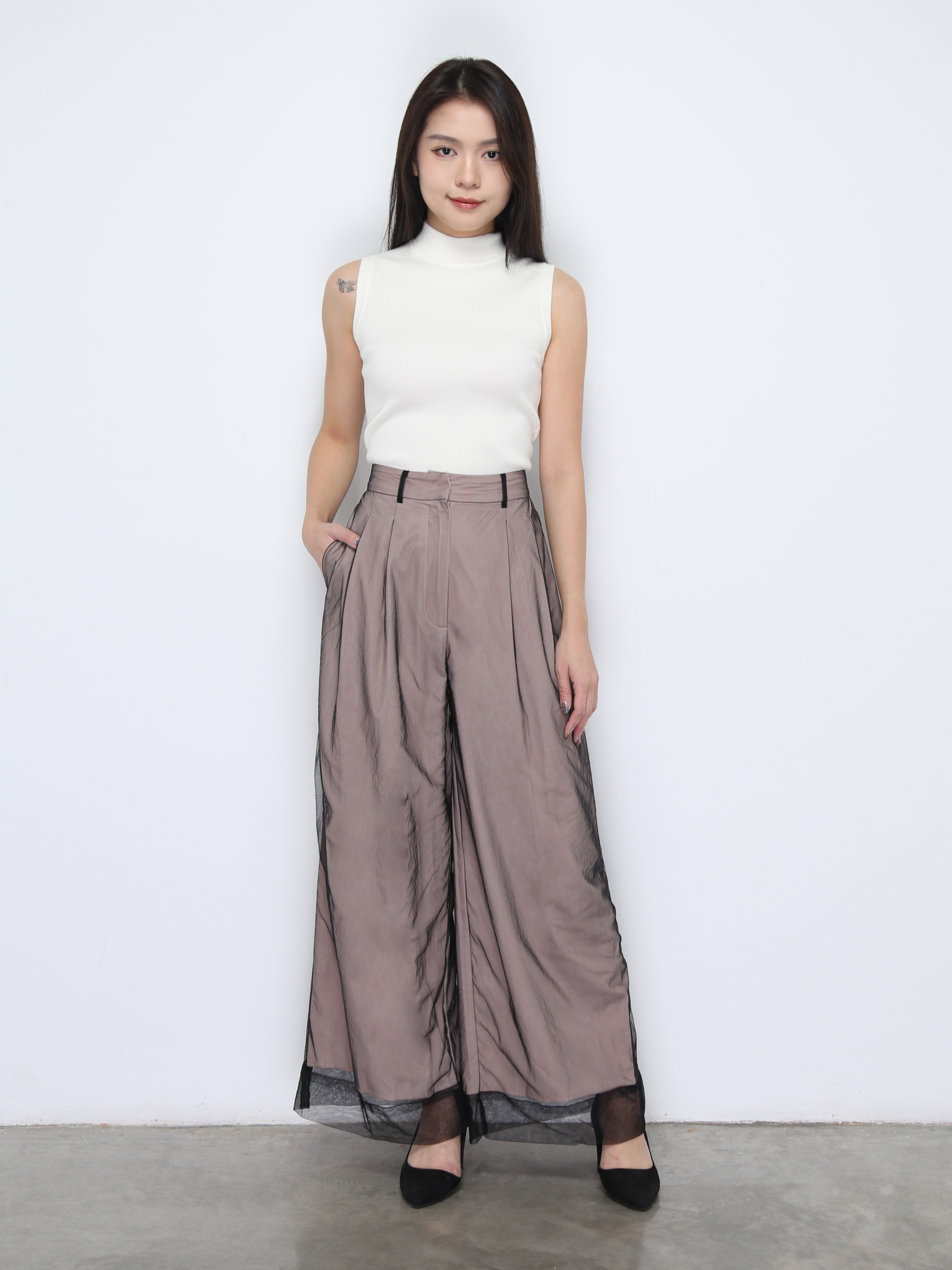 High Waist Wide Leg Long Pants 37073