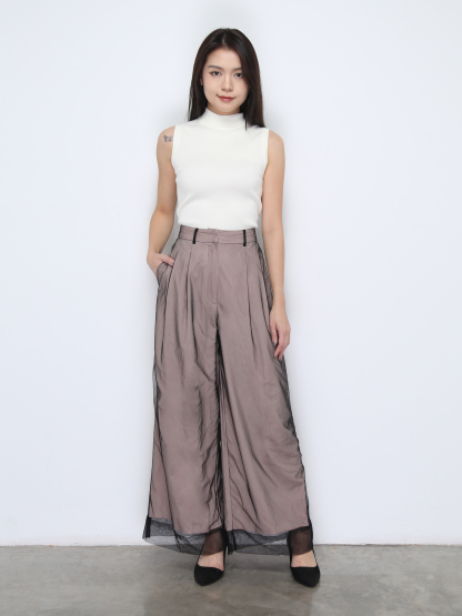 High Waist Wide Leg Long Pants 37073